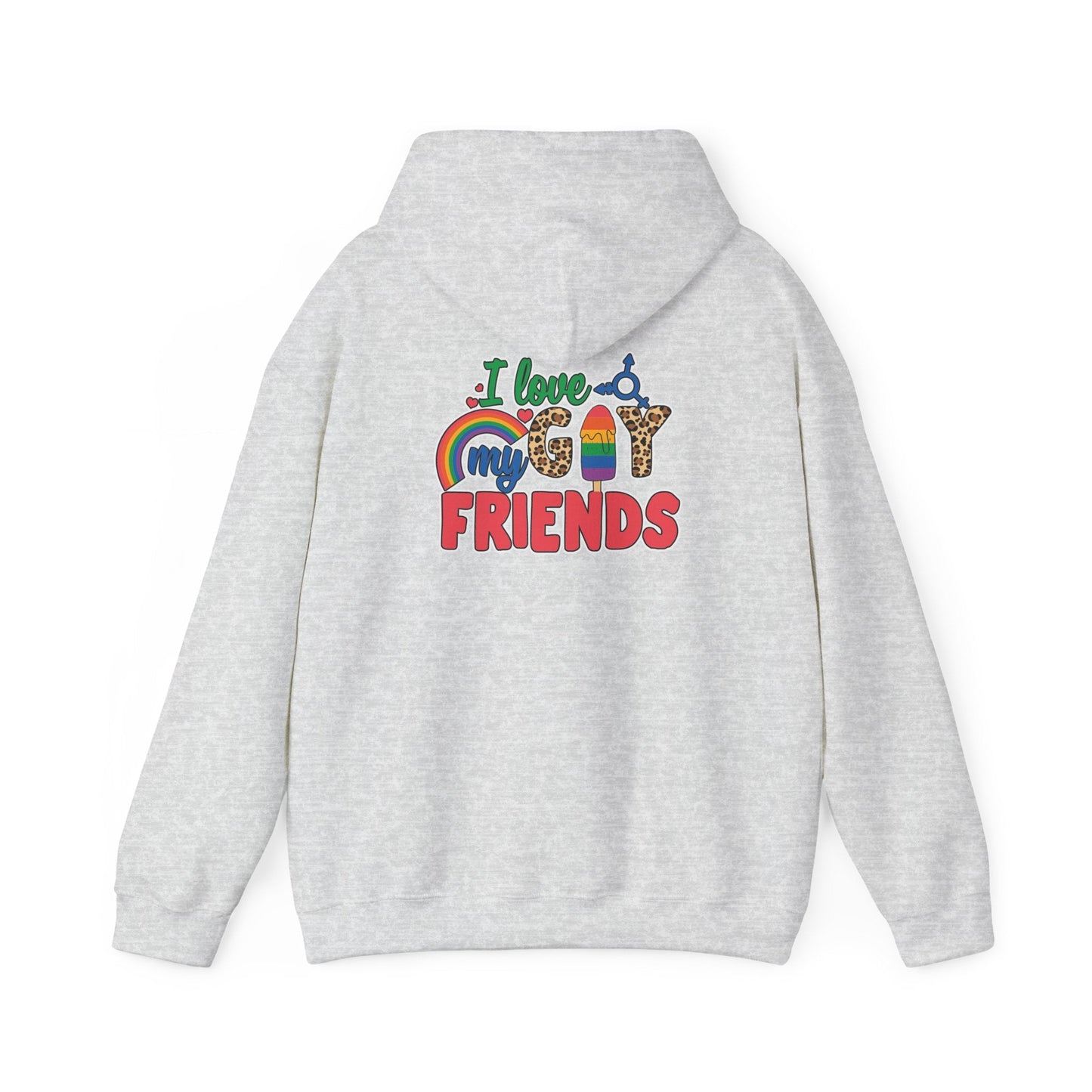 I Love My Gay Friends Hoodie - Hoodie - Light Pink- The Lucky Wombat