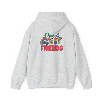 I Love My Gay Friends Hoodie - Hoodie - Light Pink- The Lucky Wombat