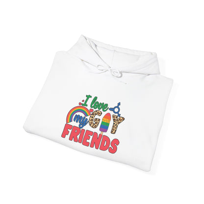 I Love My Gay Friends Hoodie - Hoodie - Light Pink- The Lucky Wombat