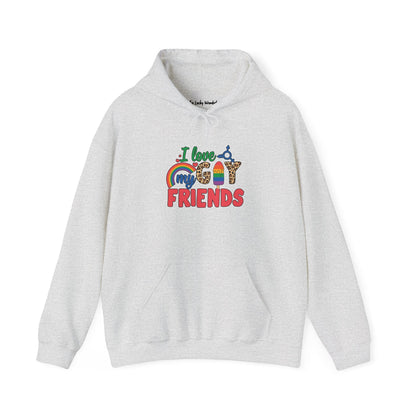 I Love My Gay Friends Hoodie - Hoodie - Ash- The Lucky Wombat