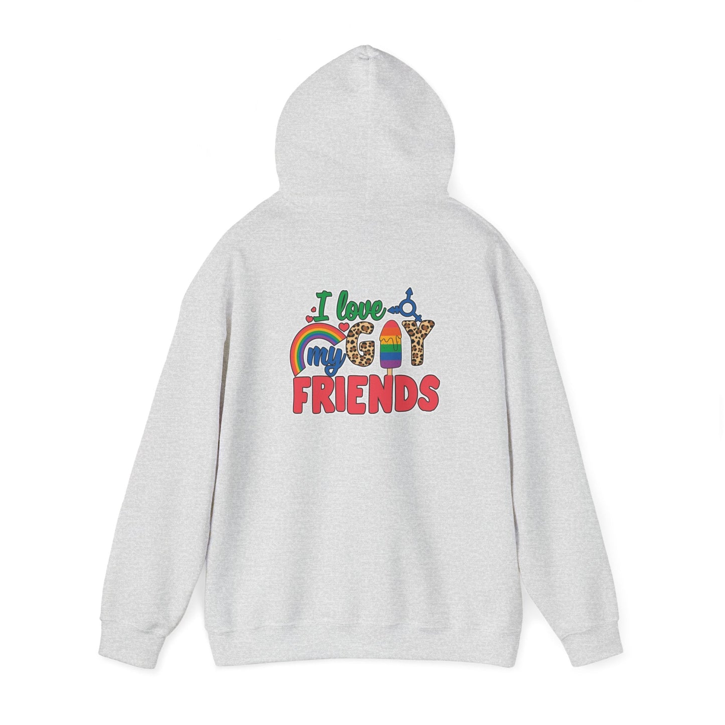 I Love My Gay Friends Hoodie - Hoodie - Light Pink- The Lucky Wombat