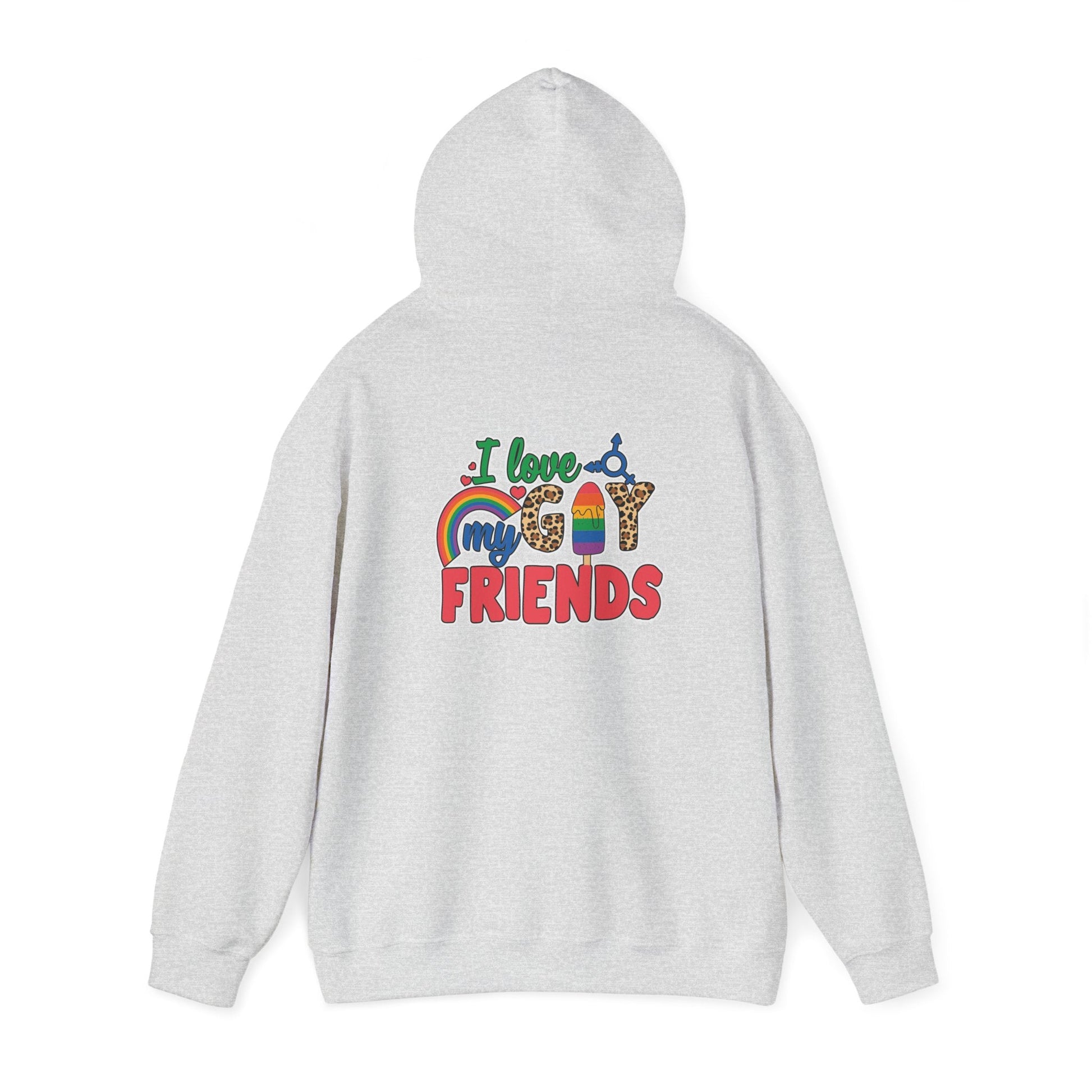 I Love My Gay Friends Hoodie - Hoodie - Light Pink- The Lucky Wombat