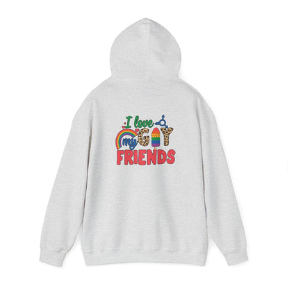 I Love My Gay Friends Hoodie - Hoodie - Light Pink- The Lucky Wombat