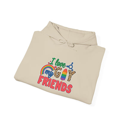 I Love My Gay Friends Hoodie - Hoodie - Light Pink- The Lucky Wombat
