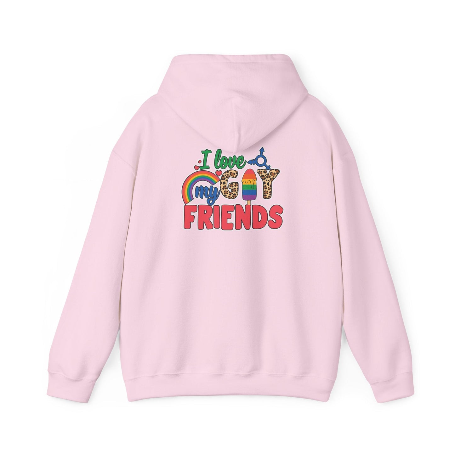 I Love My Gay Friends Hoodie - Hoodie - Light Pink- The Lucky Wombat