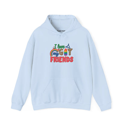 I Love My Gay Friends Hoodie - Hoodie - Light Blue- The Lucky Wombat