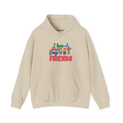I Love My Gay Friends Hoodie - Hoodie - Sand- The Lucky Wombat