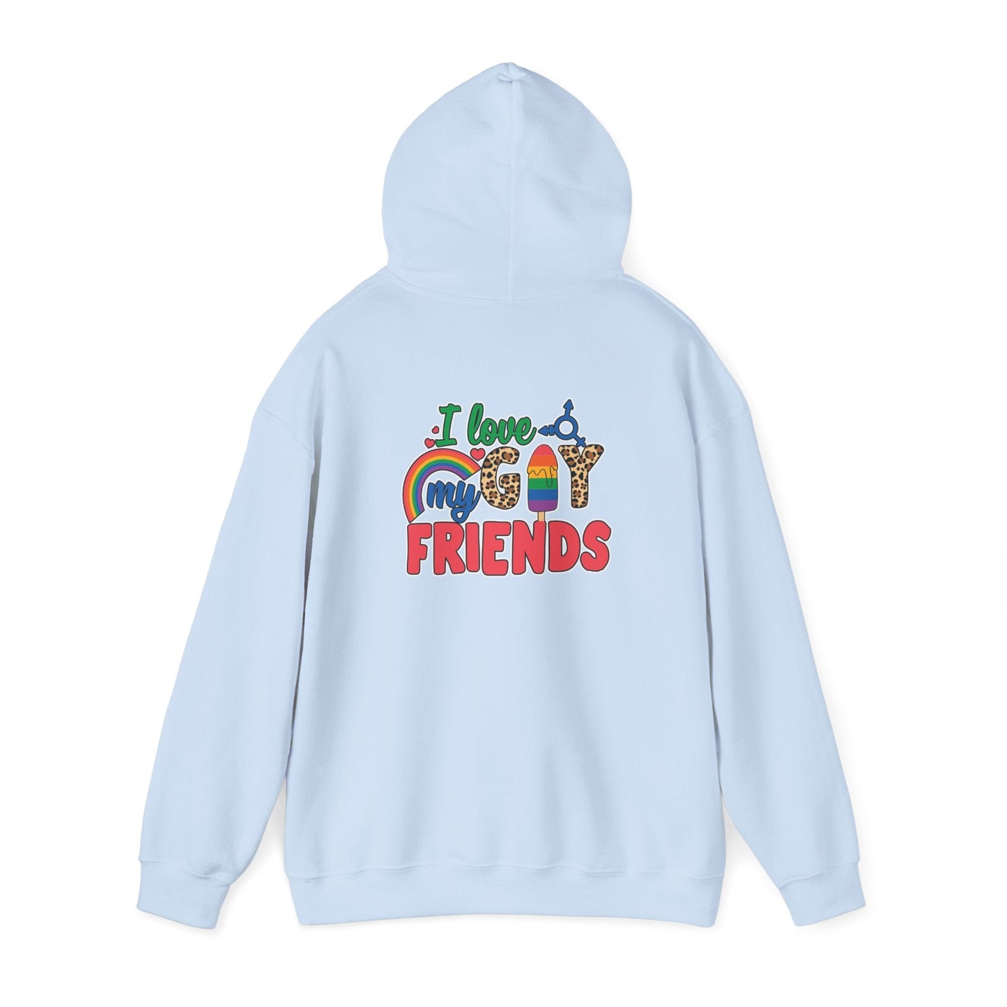 I Love My Gay Friends Hoodie - Hoodie - Light Pink- The Lucky Wombat