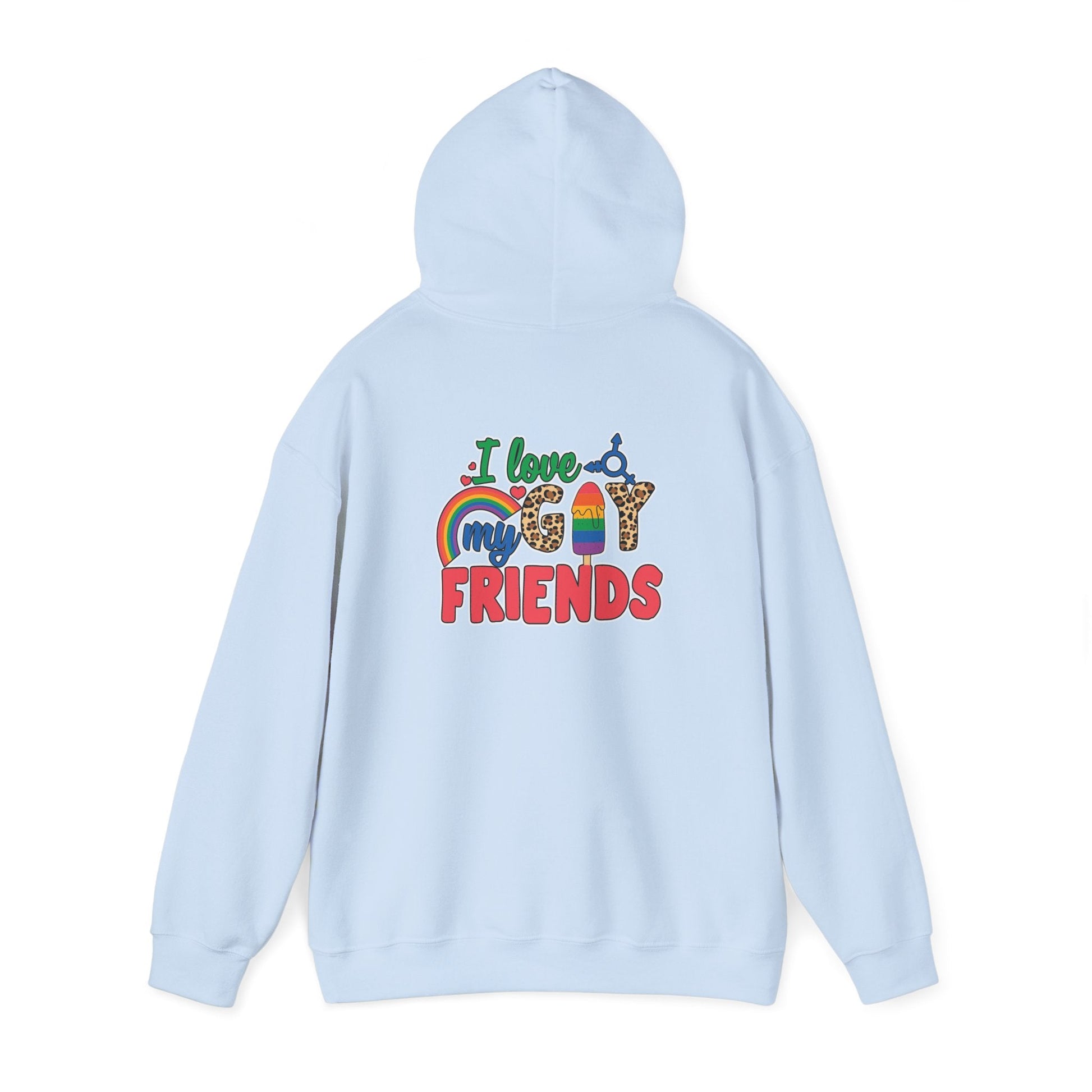 I Love My Gay Friends Hoodie - Hoodie - Light Pink- The Lucky Wombat