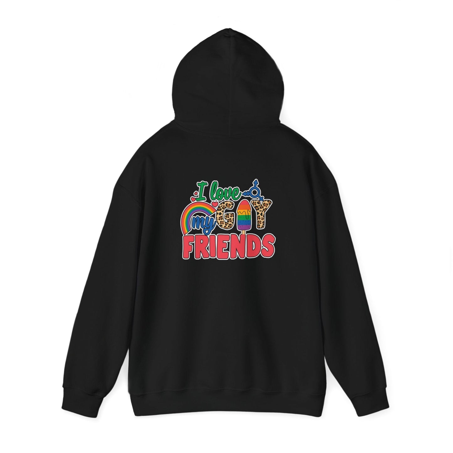 I Love My Gay Friends Hoodie - Hoodie - Light Pink- The Lucky Wombat
