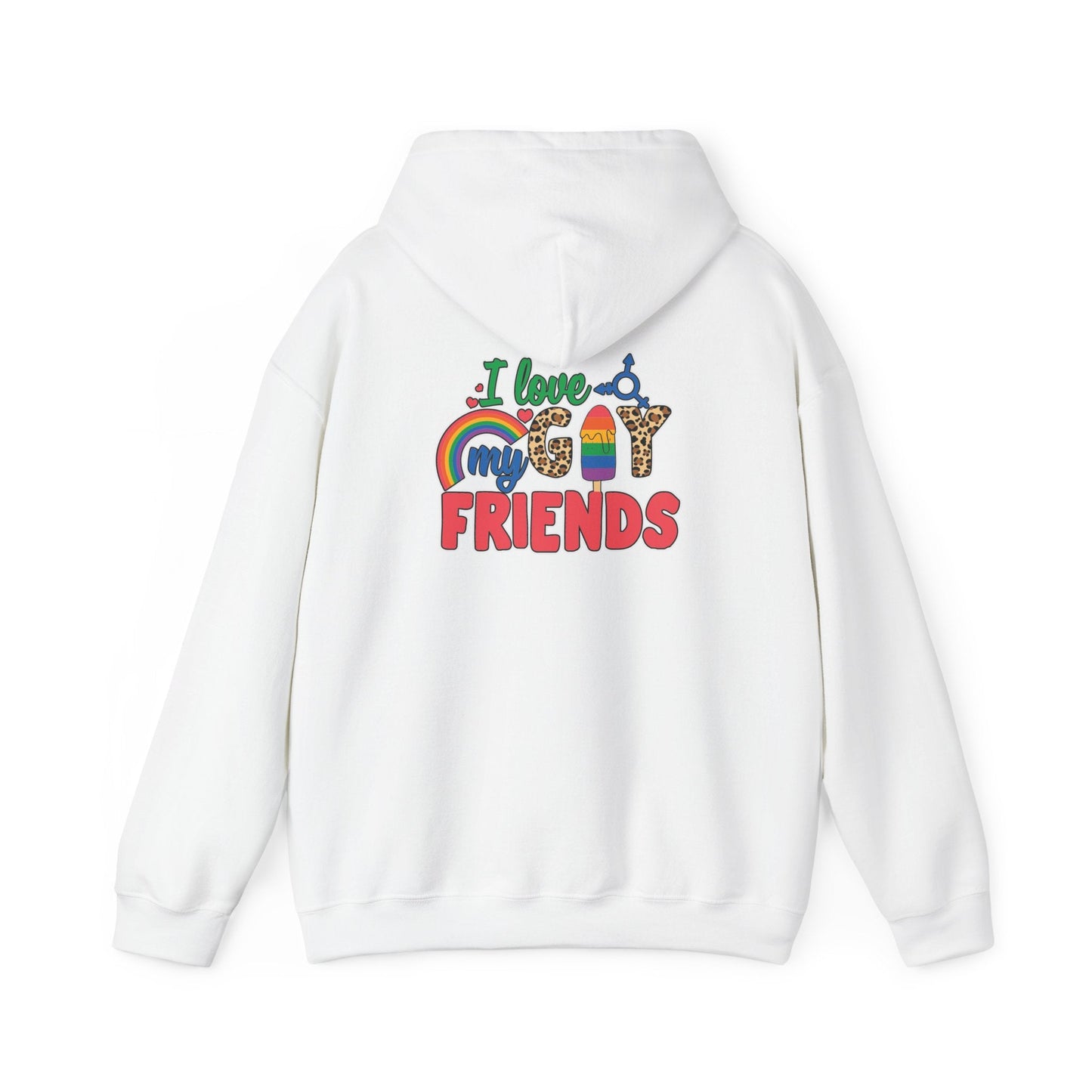 I Love My Gay Friends Hoodie - Hoodie - Light Pink- The Lucky Wombat