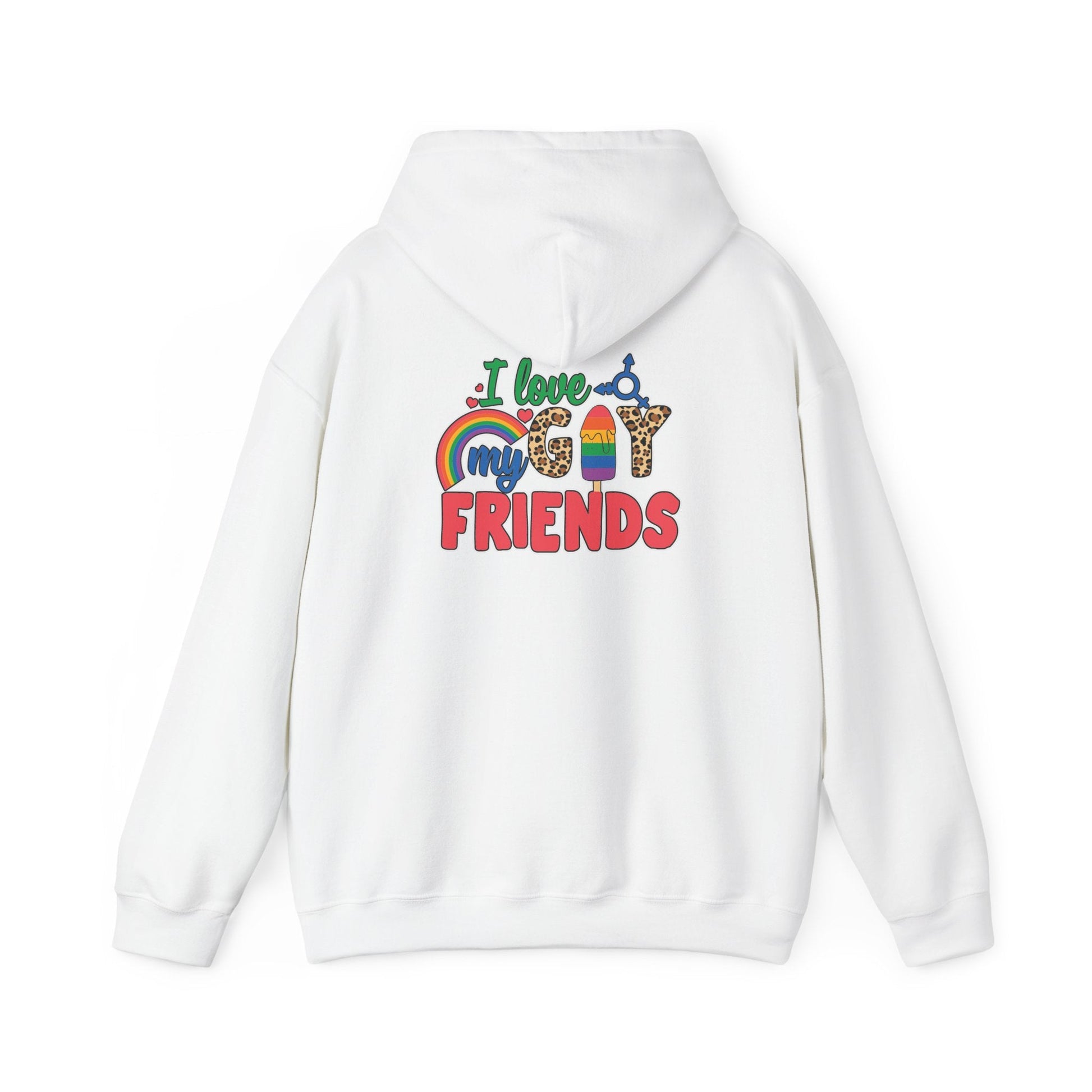 I Love My Gay Friends Hoodie - Hoodie - Light Pink- The Lucky Wombat