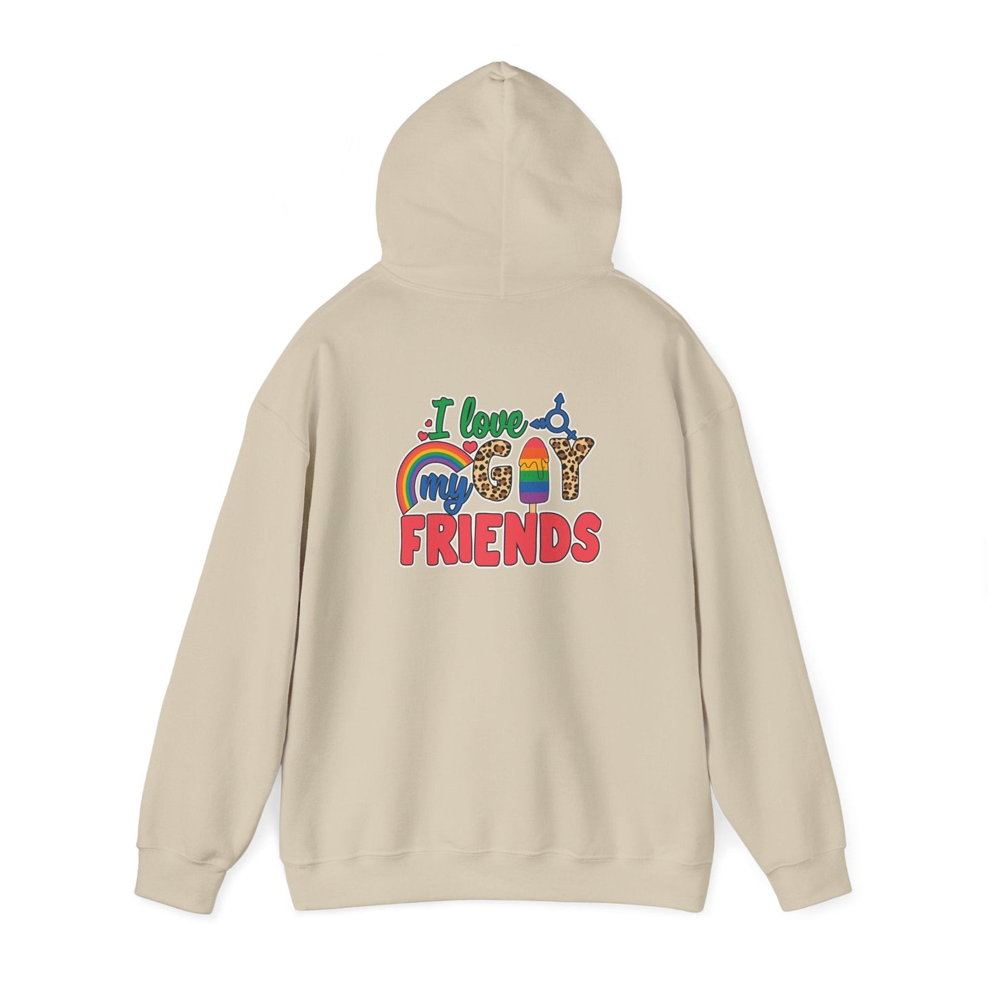 I Love My Gay Friends Hoodie - Hoodie - Light Pink- The Lucky Wombat