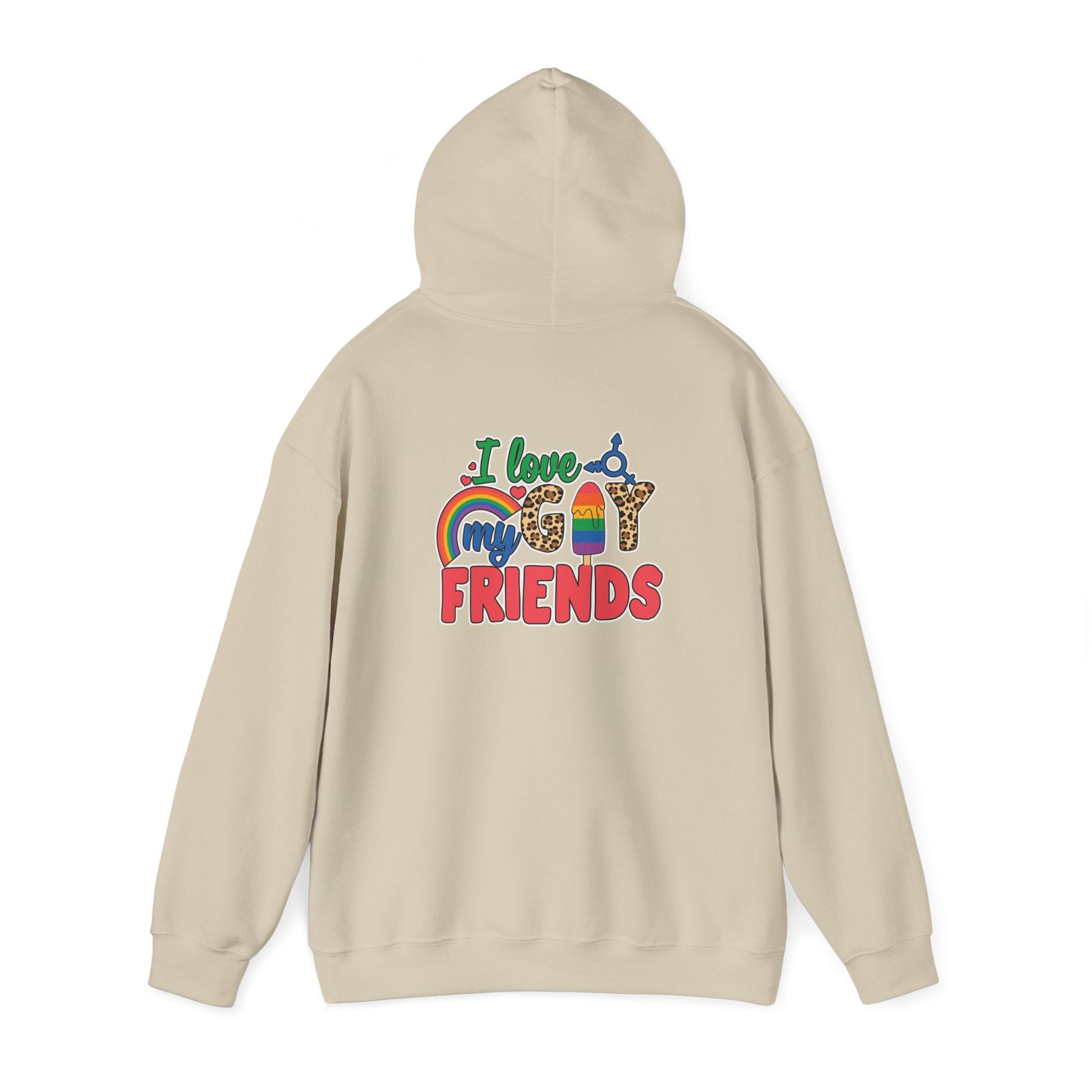 I Love My Gay Friends Hoodie - Hoodie - Light Pink- The Lucky Wombat