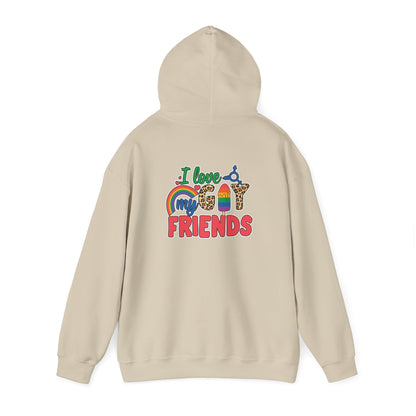 I Love My Gay Friends Hoodie - Hoodie - Light Pink- The Lucky Wombat