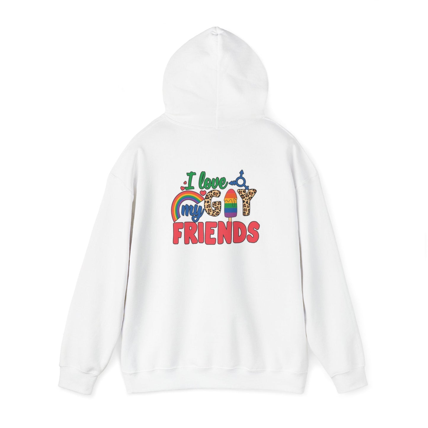 I Love My Gay Friends Hoodie - Hoodie - Light Pink- The Lucky Wombat