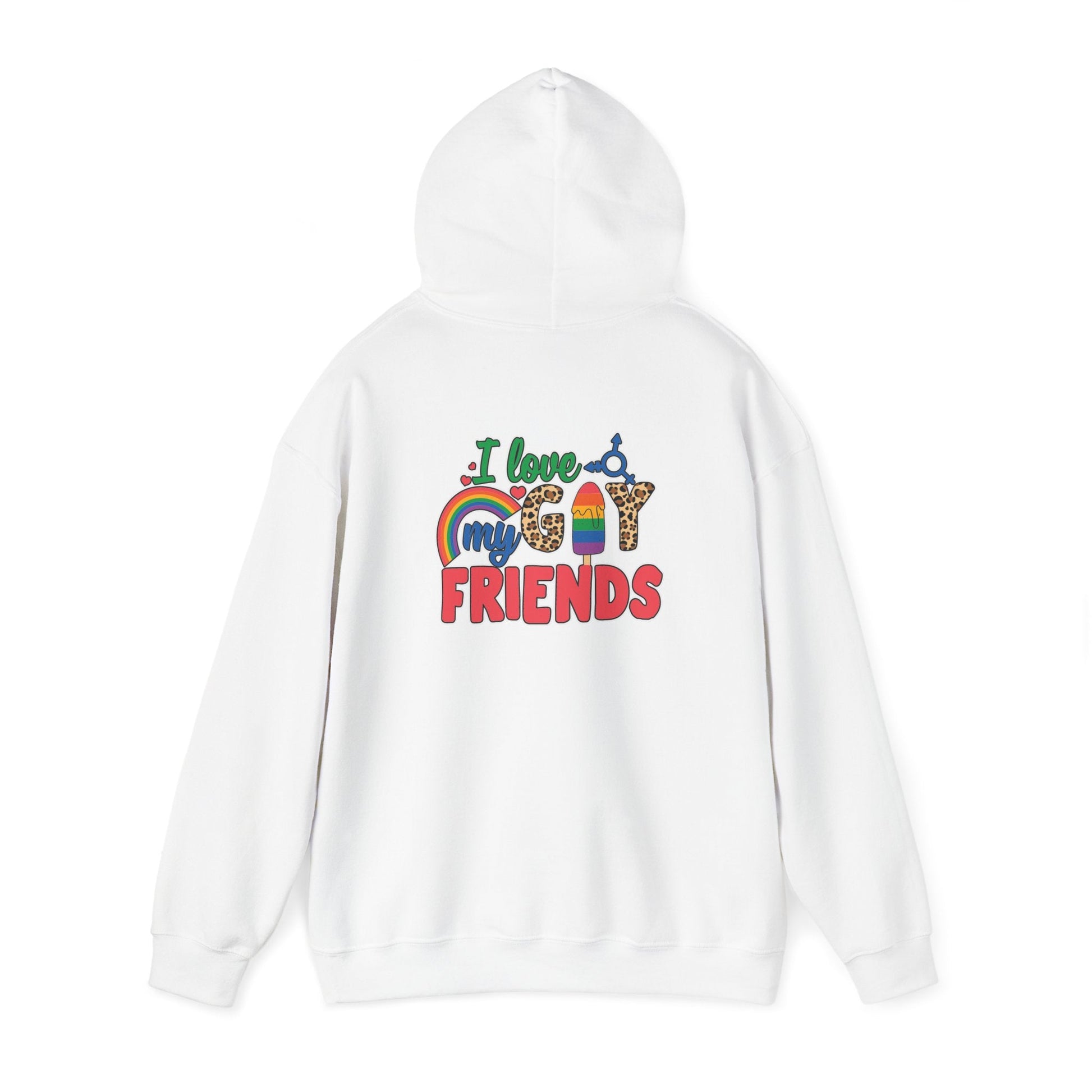 I Love My Gay Friends Hoodie - Hoodie - Light Pink- The Lucky Wombat