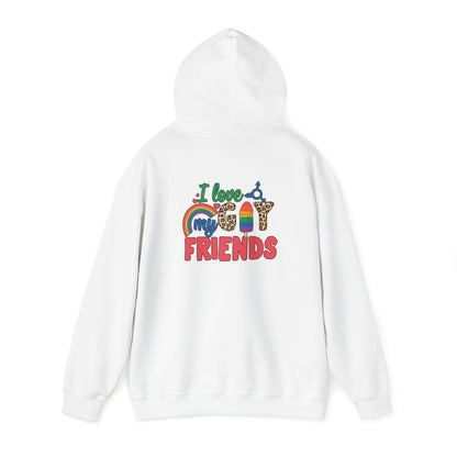 I Love My Gay Friends Hoodie - Hoodie - Light Pink- The Lucky Wombat