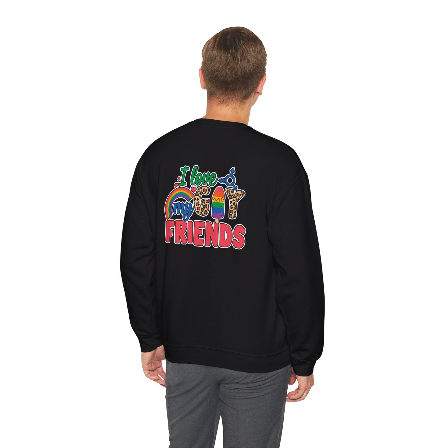 I Love My Gay Friends Sweatshirt - Sweatshirt - S - Black The Lucky Wombat
