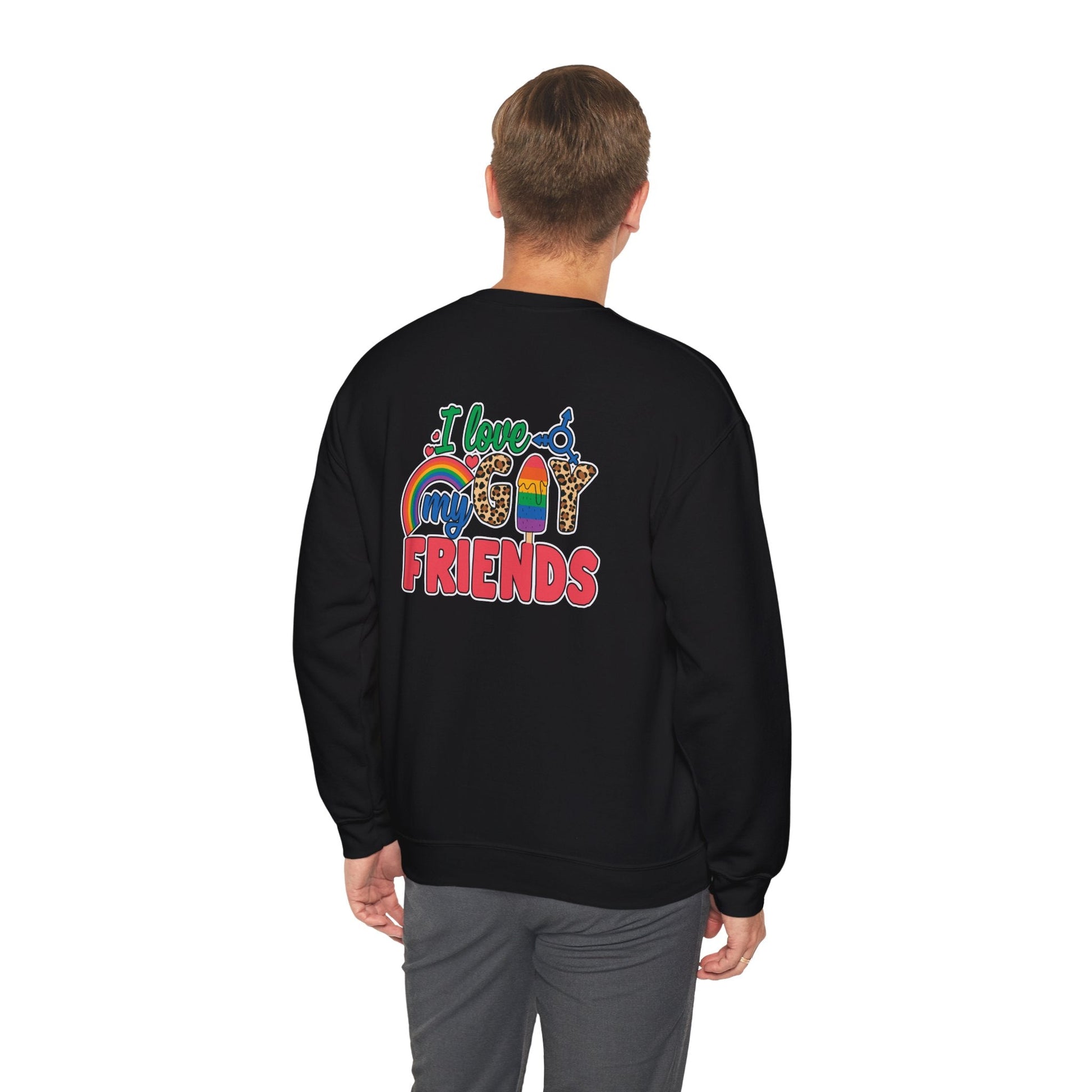 I Love My Gay Friends Sweatshirt - Sweatshirt - S - Black The Lucky Wombat