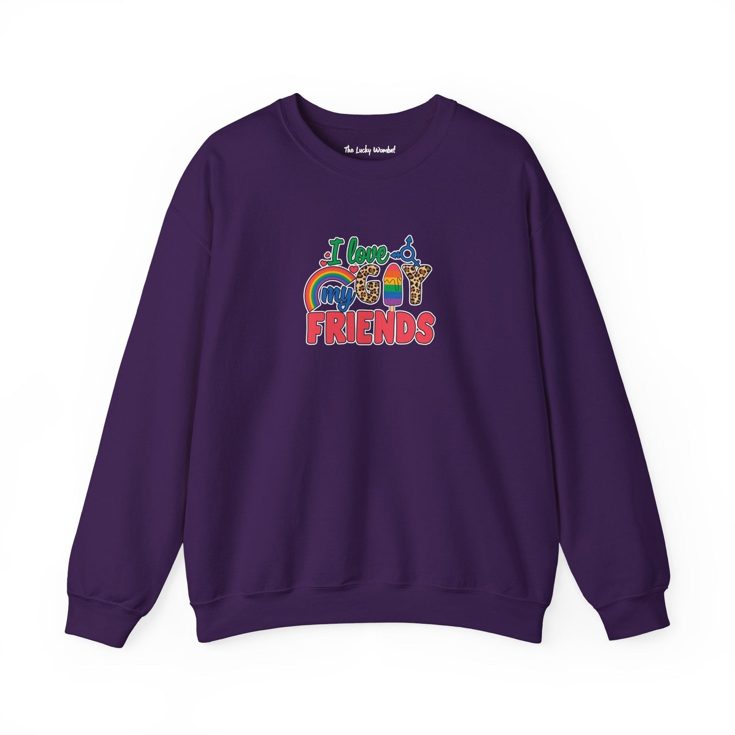 I Love My Gay Friends Sweatshirt - Sweatshirt - S - Purple The Lucky Wombat