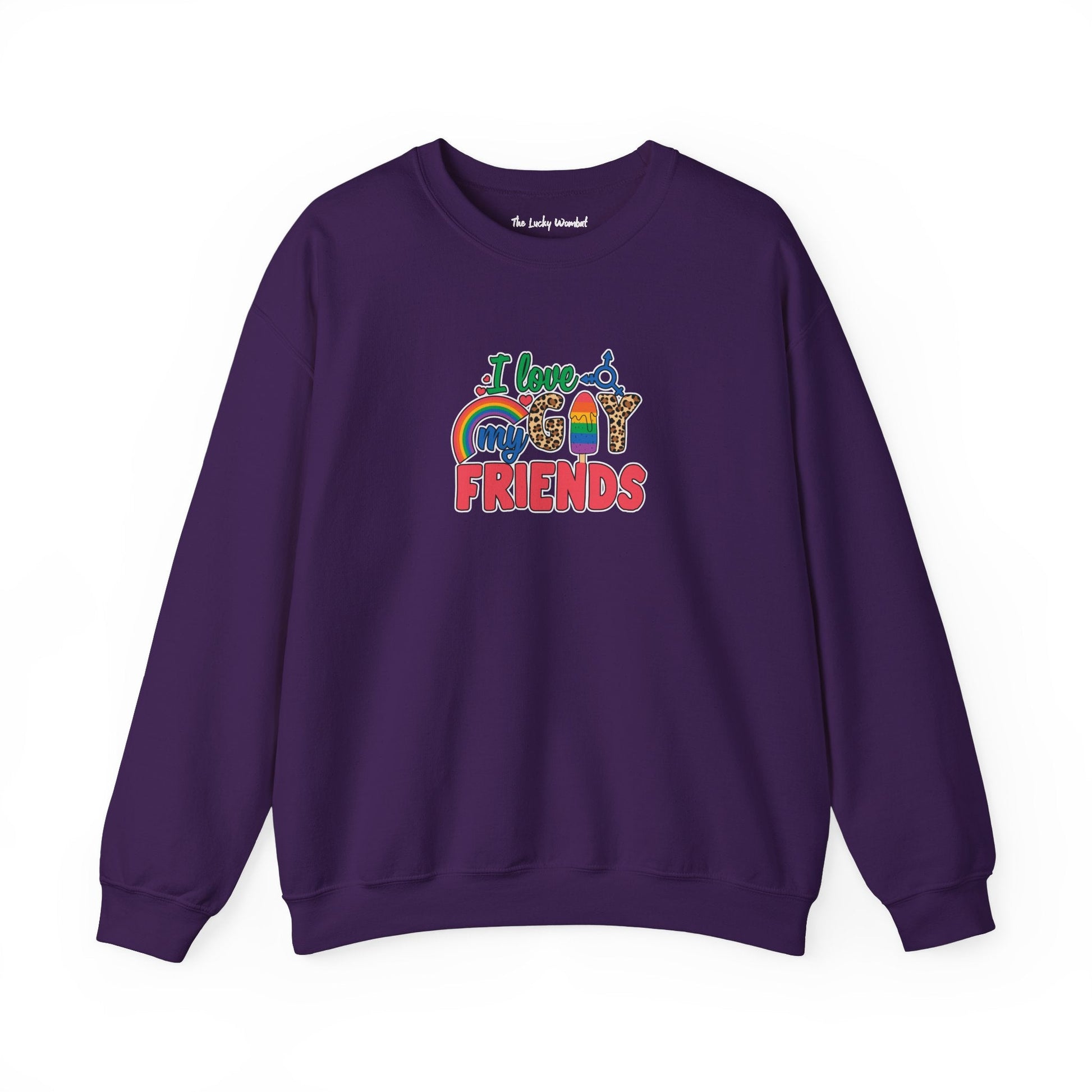 I Love My Gay Friends Sweatshirt - Sweatshirt - S - Purple The Lucky Wombat