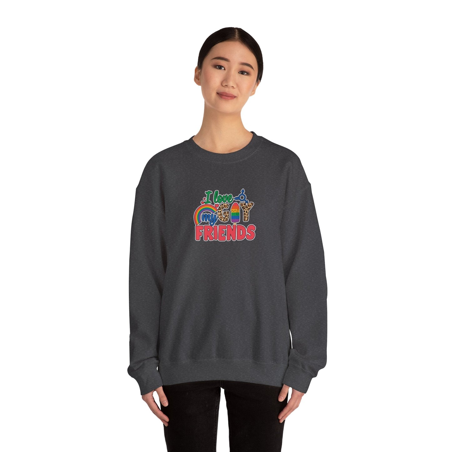 I Love My Gay Friends Sweatshirt - Sweatshirt - S - Black The Lucky Wombat