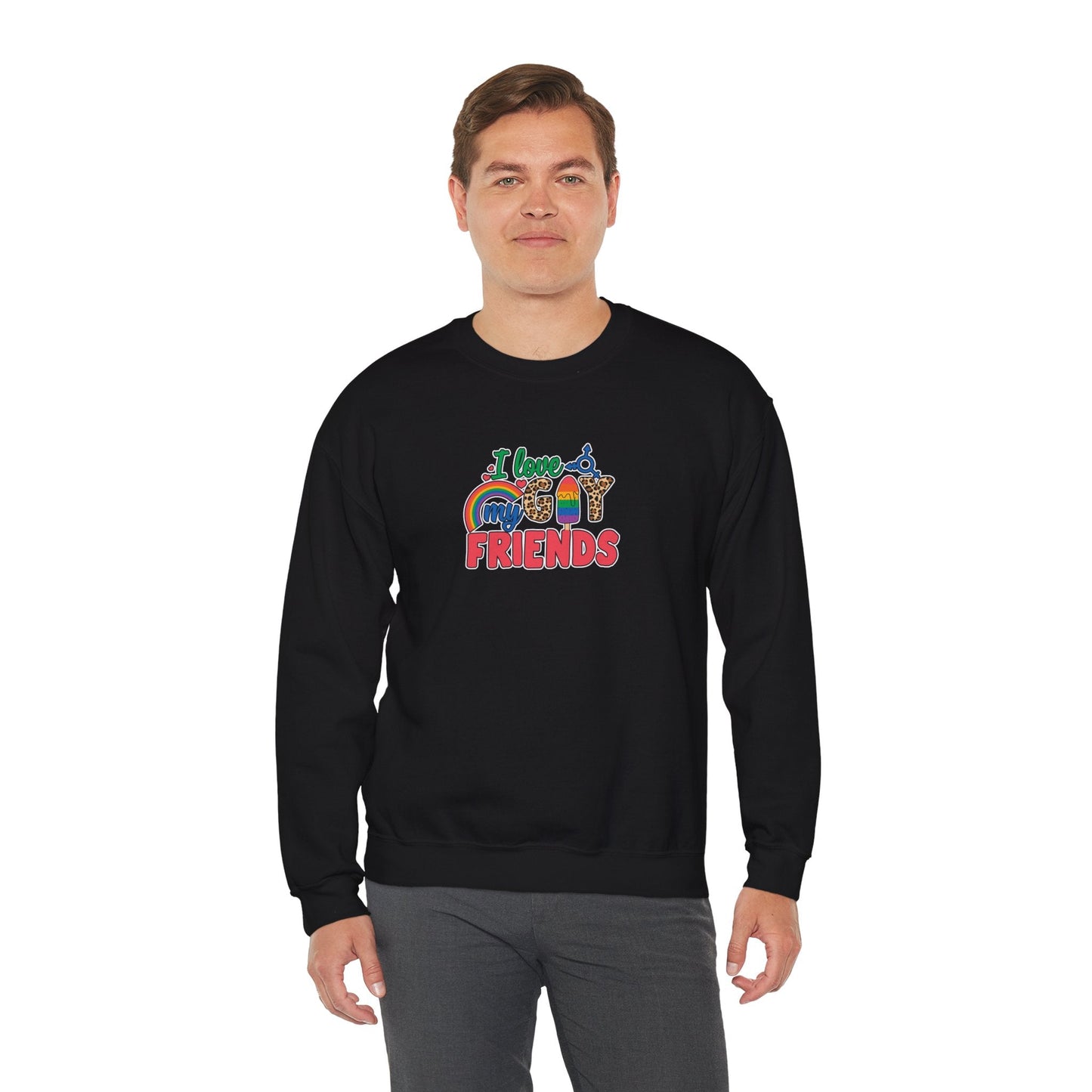 I Love My Gay Friends Sweatshirt - Sweatshirt - S - Black The Lucky Wombat