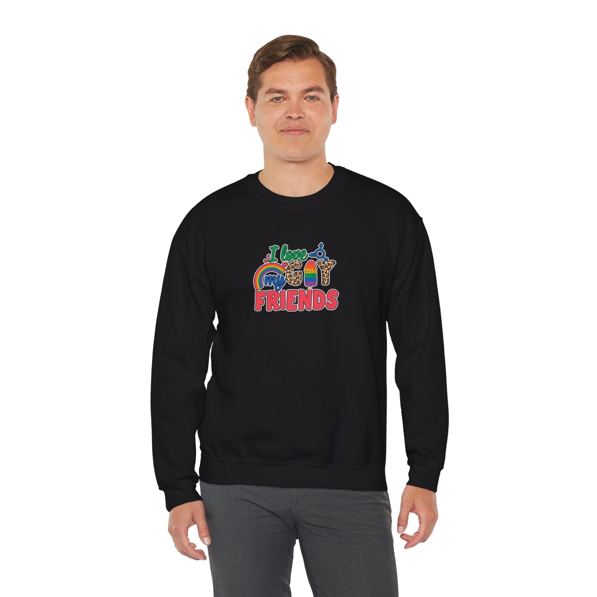 I Love My Gay Friends Sweatshirt - Sweatshirt - S - Black The Lucky Wombat