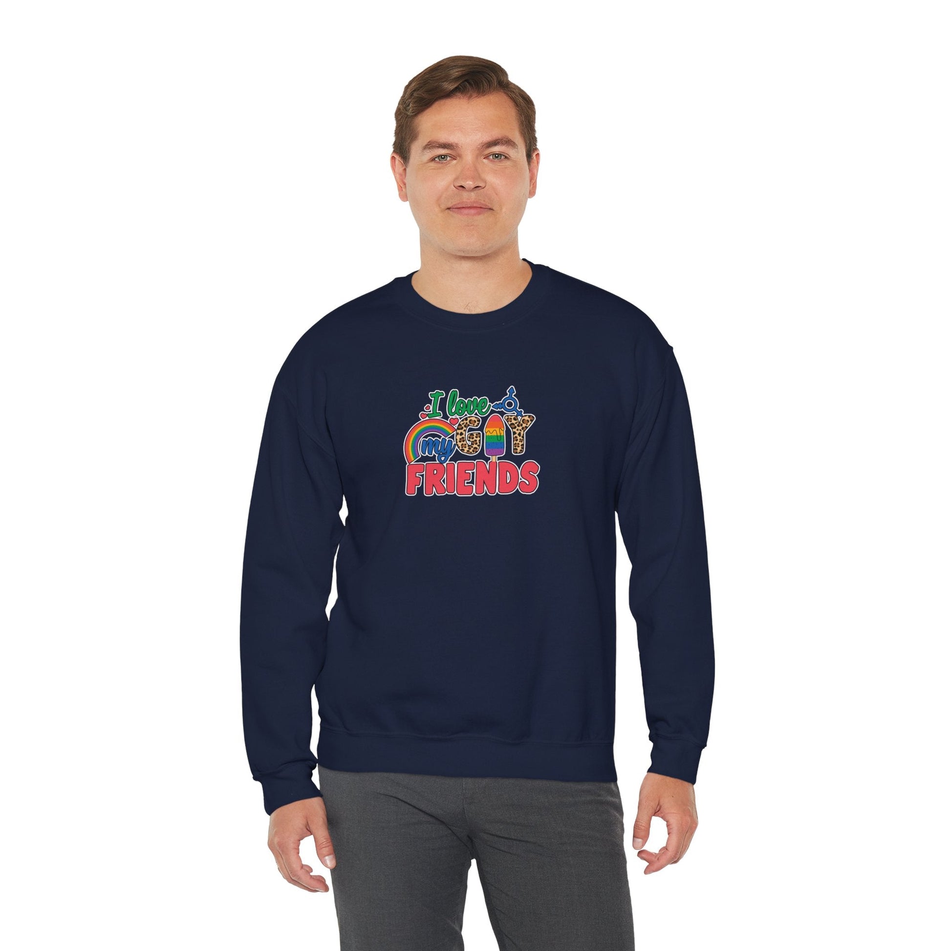 I Love My Gay Friends Sweatshirt - Sweatshirt - S - Black The Lucky Wombat