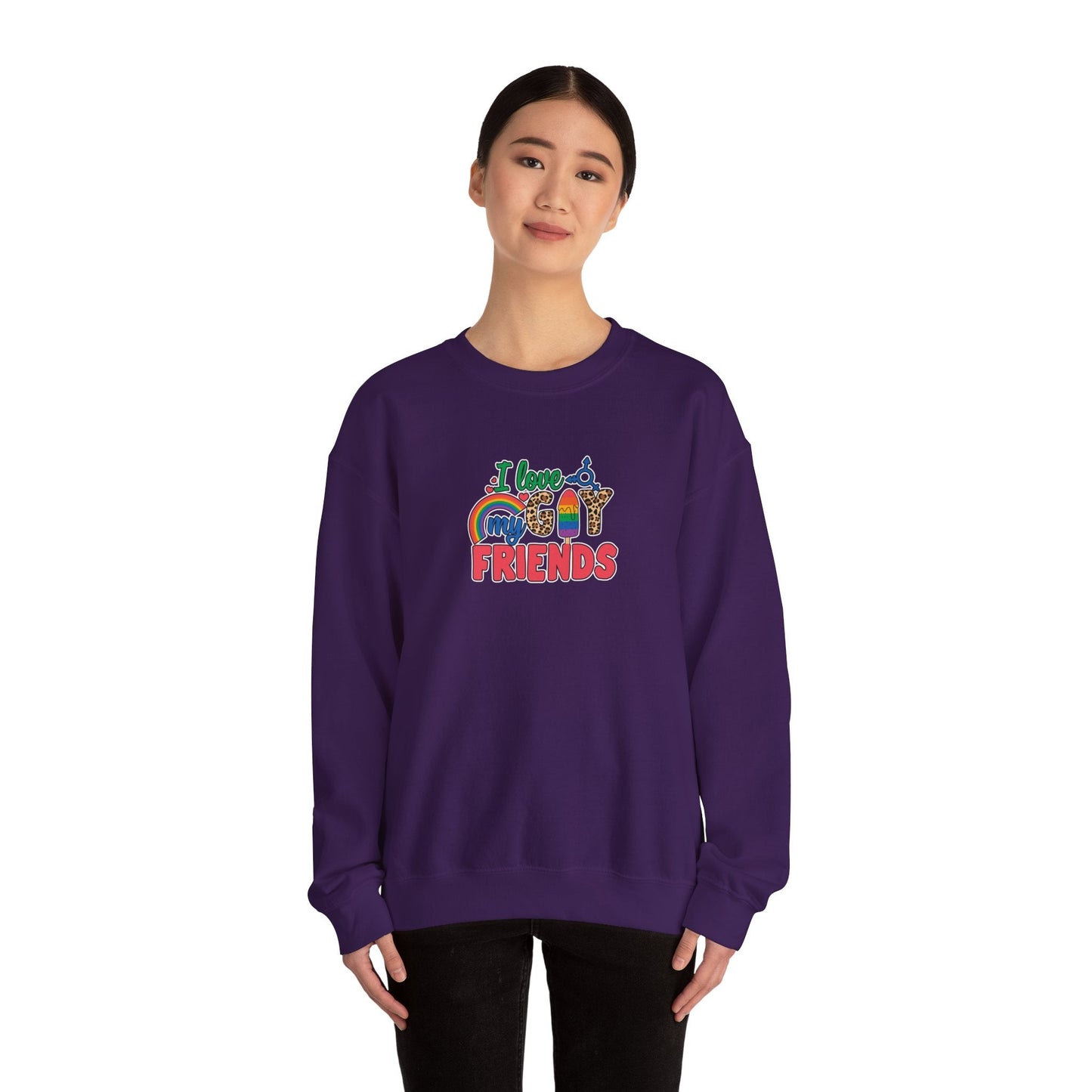 I Love My Gay Friends Sweatshirt - Sweatshirt - S - Black The Lucky Wombat