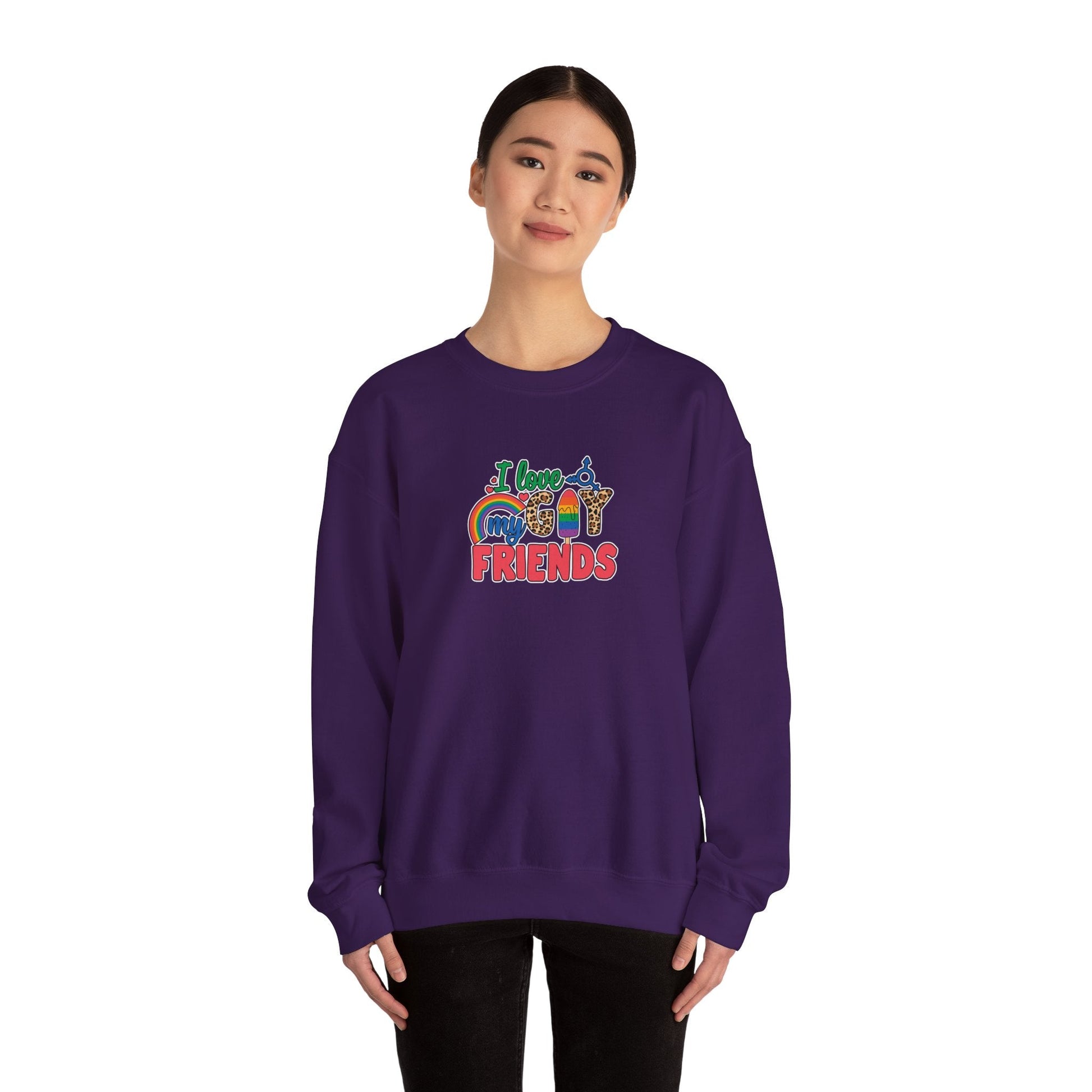 I Love My Gay Friends Sweatshirt - Sweatshirt - S - Black The Lucky Wombat