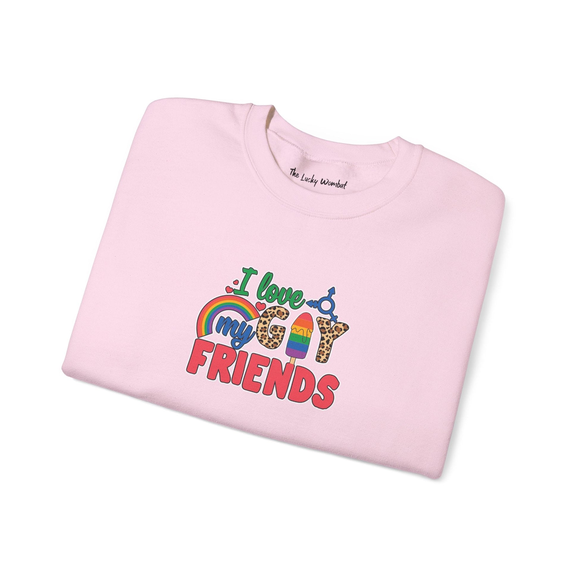 I Love My Gay Friends Sweatshirt - Sweatshirt - S - Black The Lucky Wombat