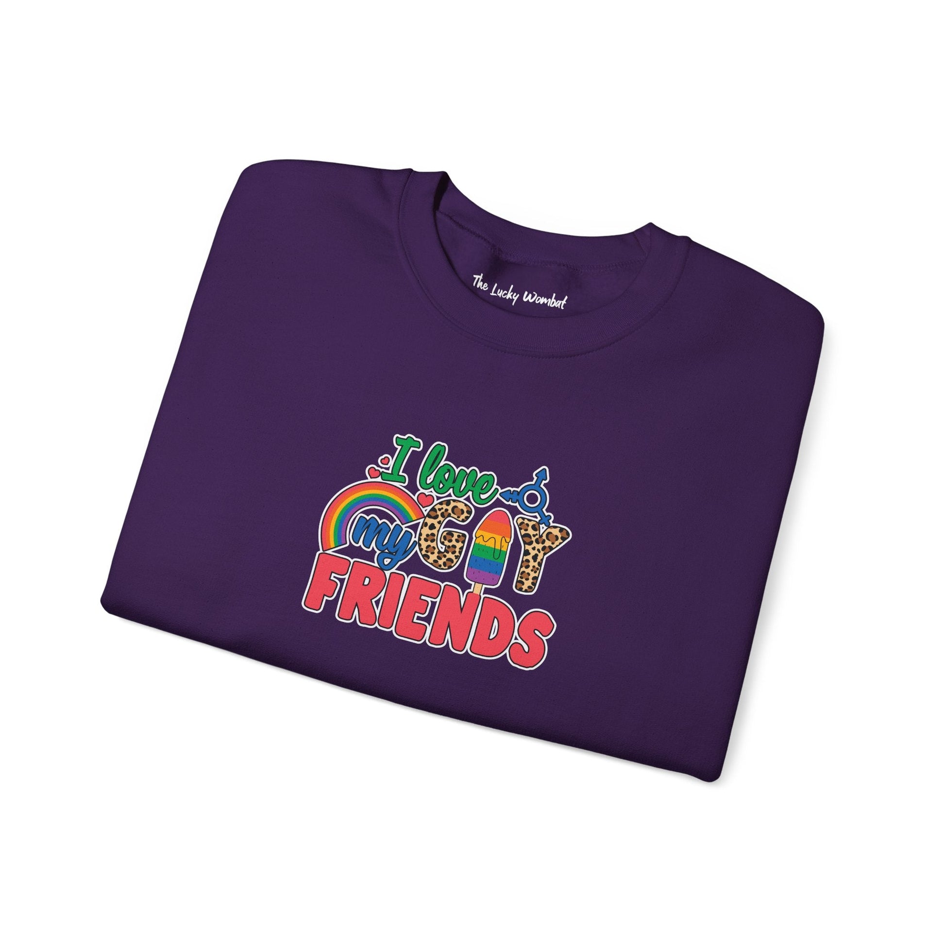 I Love My Gay Friends Sweatshirt - Sweatshirt - S - Black The Lucky Wombat