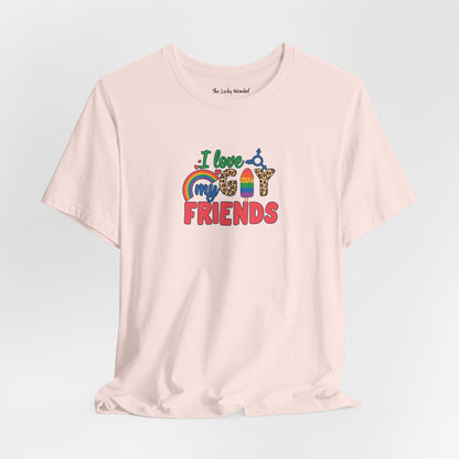I Love My Gay Friends T-shirt - T-Shirt - Soft Pink The Lucky Wombat