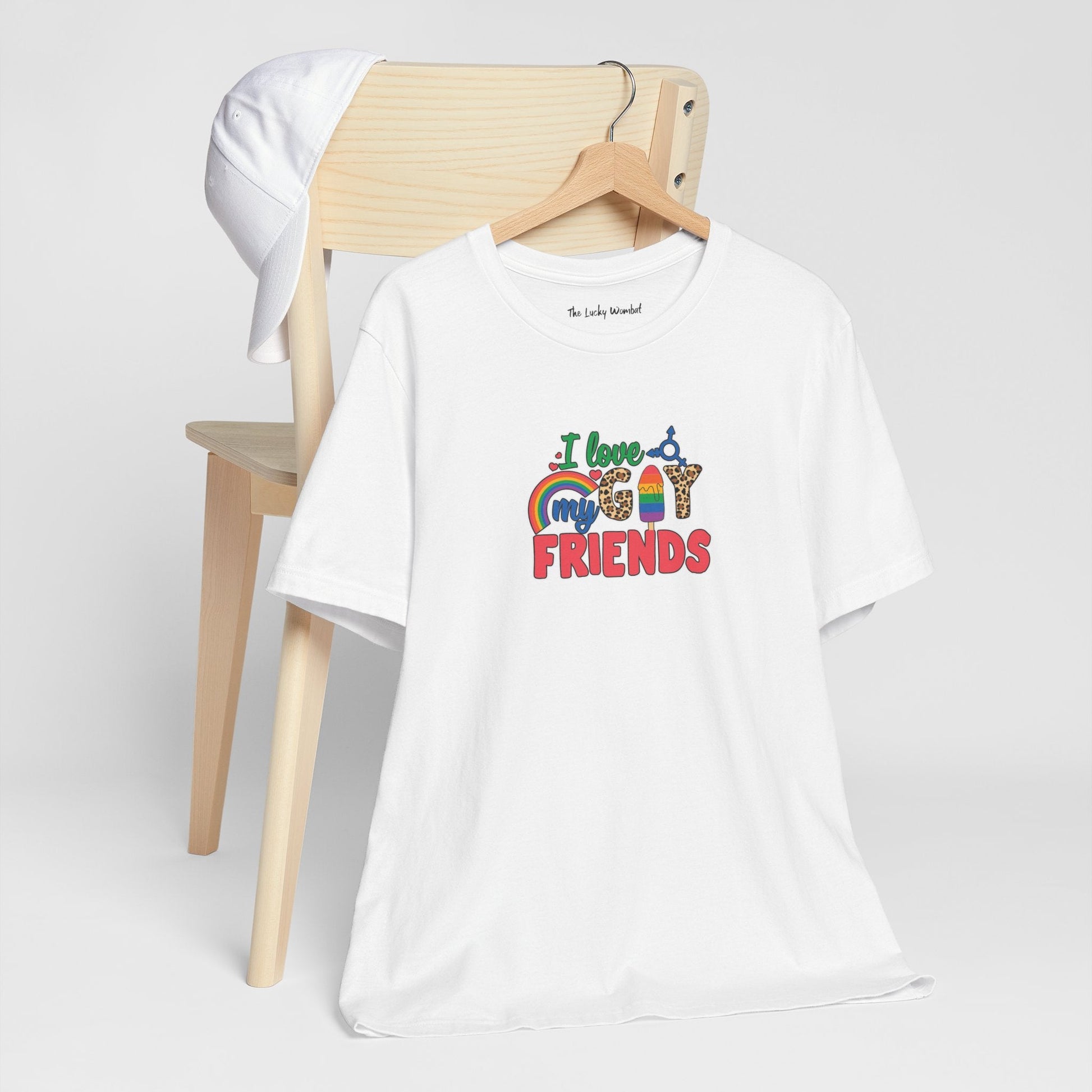 I Love My Gay Friends T-shirt - T-Shirt - Natural The Lucky Wombat
