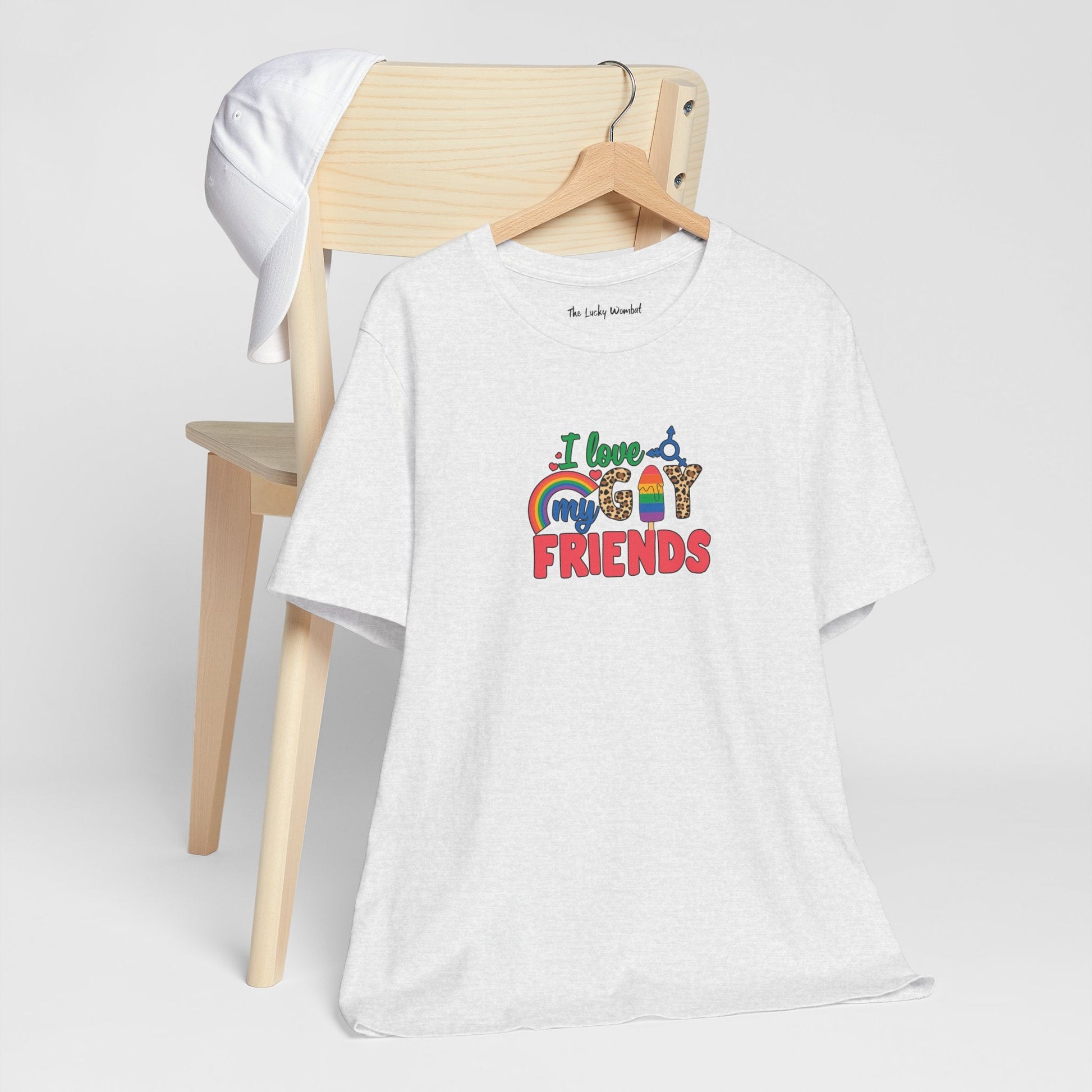 I Love My Gay Friends T-shirt - T-Shirt - Natural The Lucky Wombat