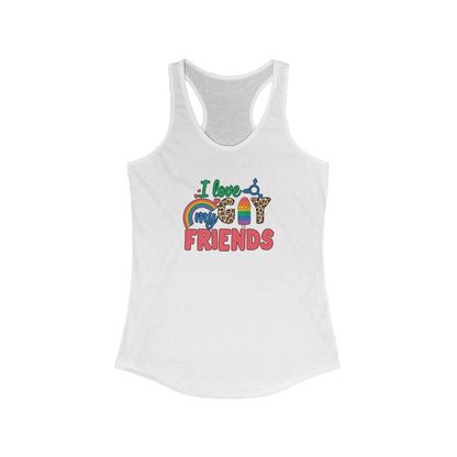 I Love My Gay Friends Tank Top - Tank Top - XS - Solid White The Lucky Wombat