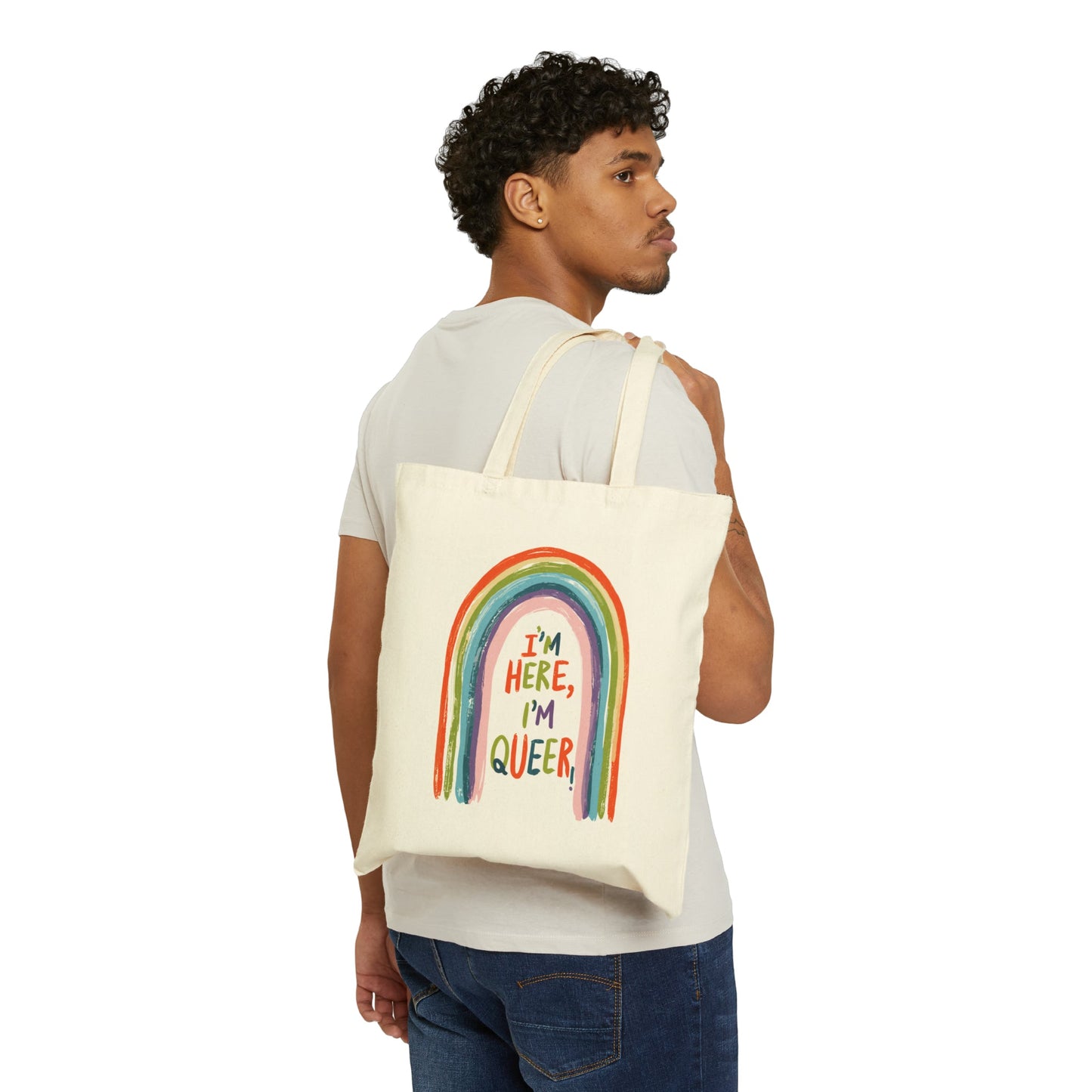 I'm here, I'm queer - Tote Bag - Bags The Lucky Wombat