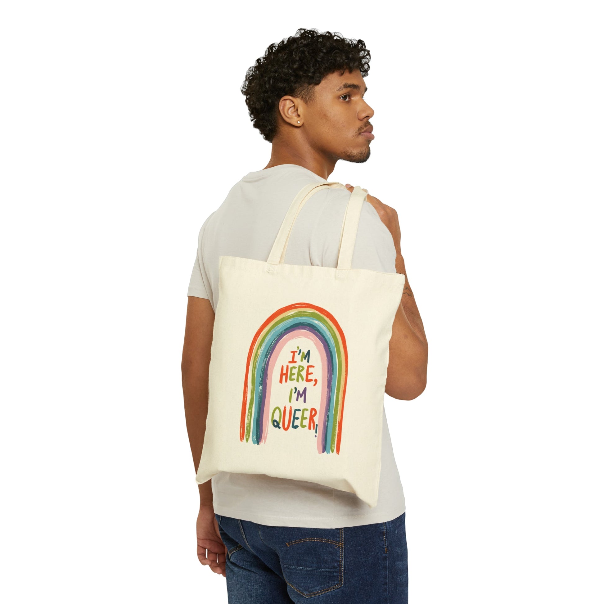 I'm here, I'm queer - Tote Bag - Bags The Lucky Wombat