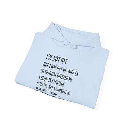 I'm Not Gay But I Was Out of Smokes Hoodie - Hoodie - The Lucky Wombat