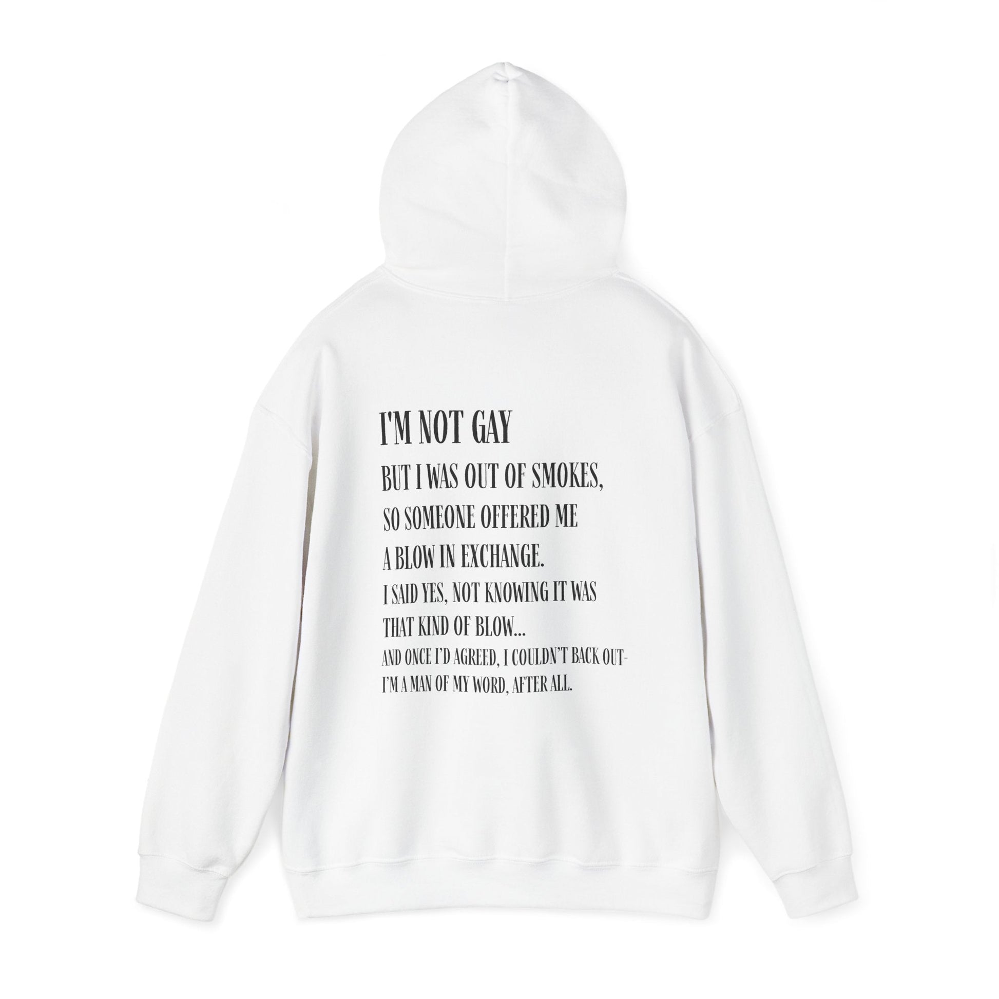 I'm Not Gay But I Was Out of Smokes Hoodie - Hoodie - The Lucky Wombat