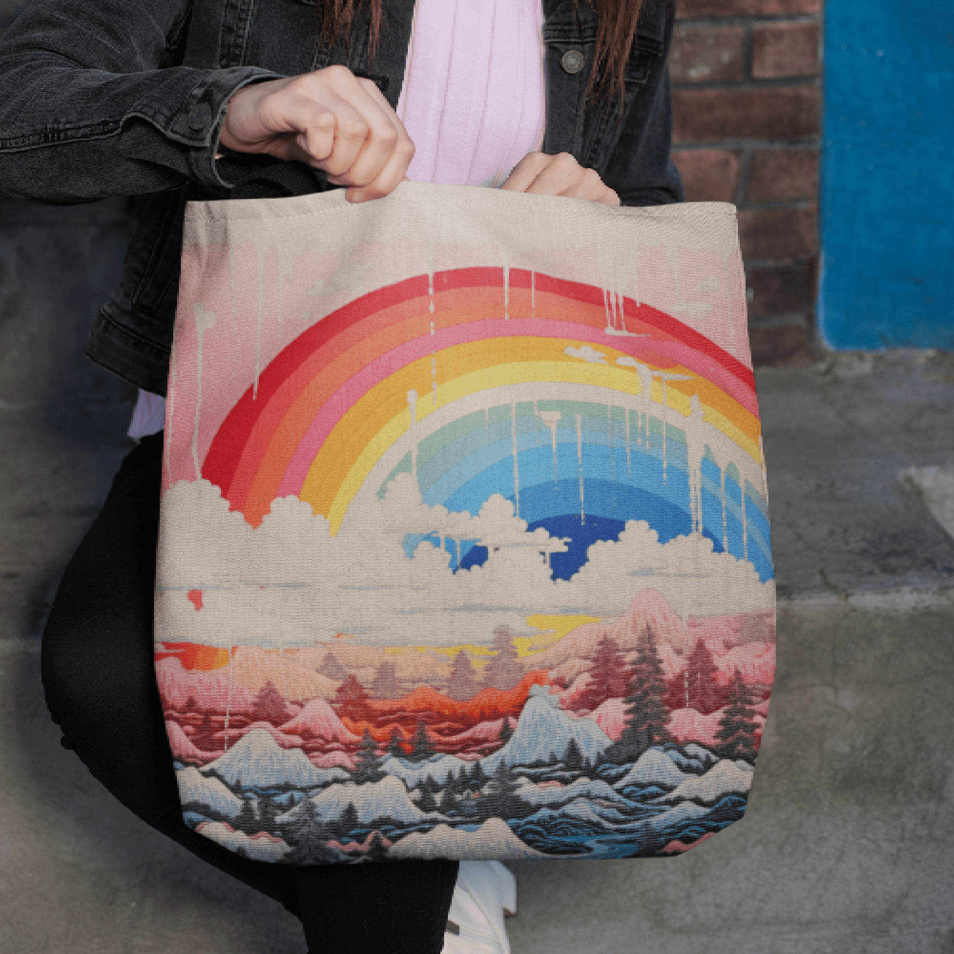 Japanese Rainbow Tote Bag - Accessories - The Lucky Wombat