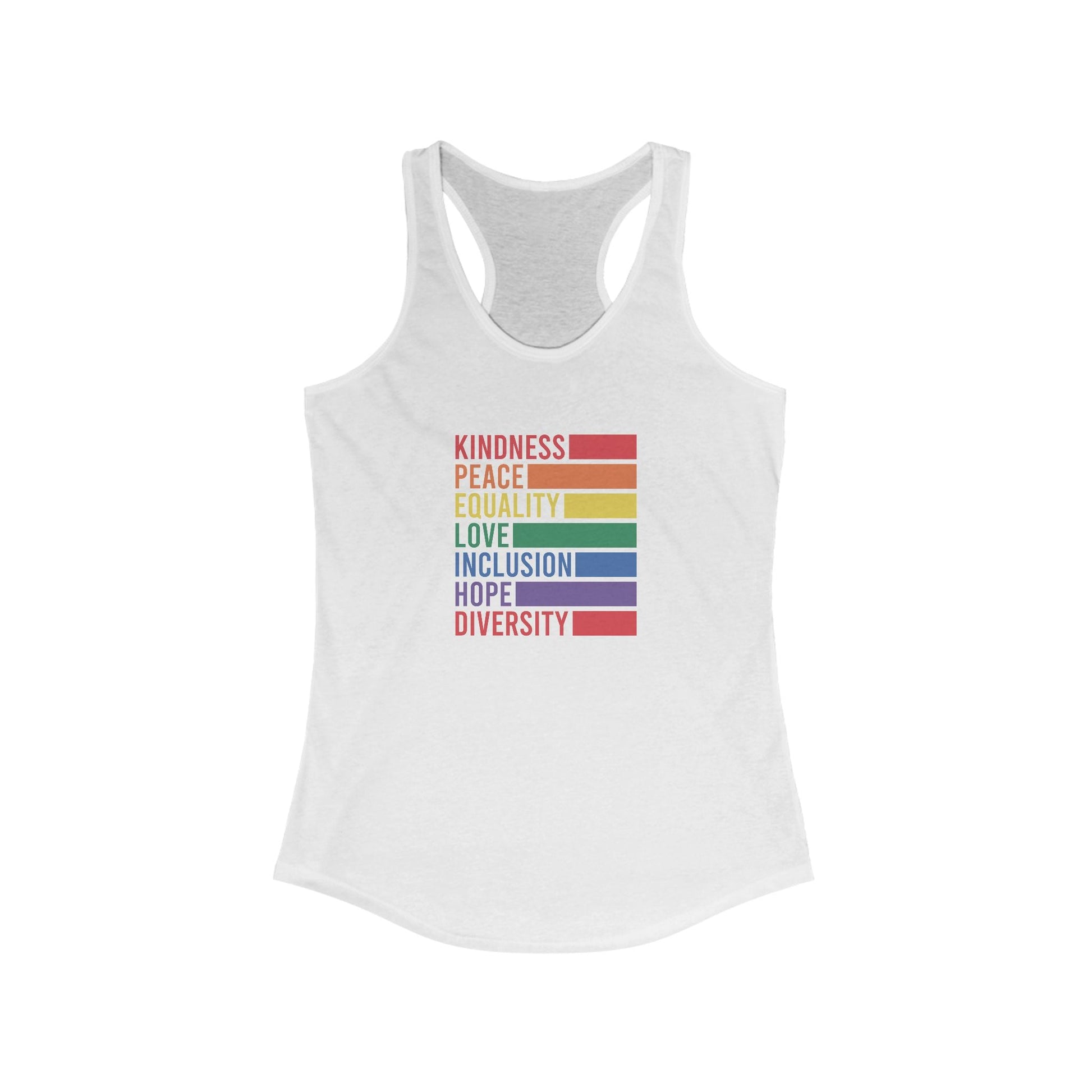 Kindness Peace Tank Top - Tank Top - XS - Solid White The Lucky Wombat