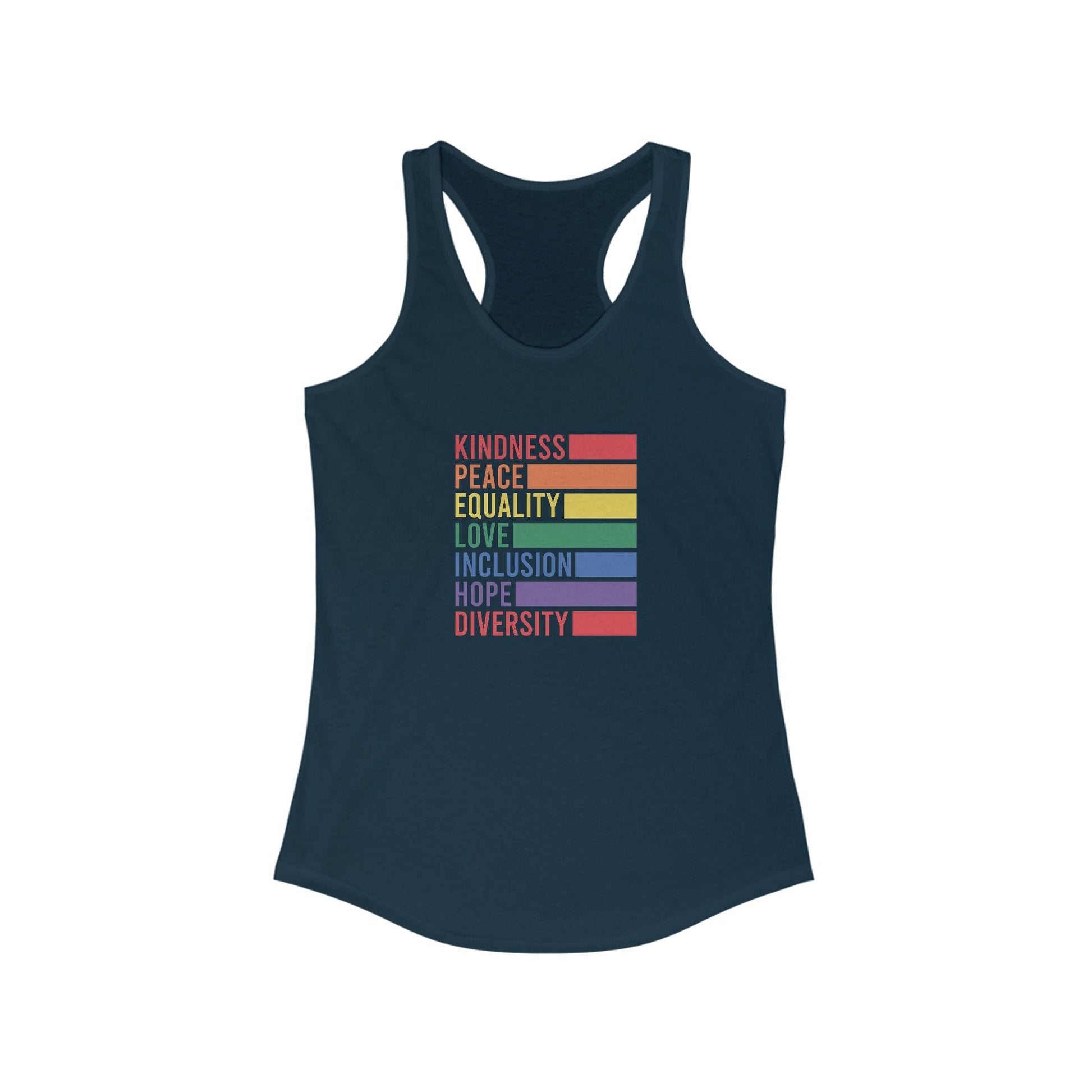 Kindness Peace Tank Top - Tank Top - XS - Solid Midnight Navy The Lucky Wombat