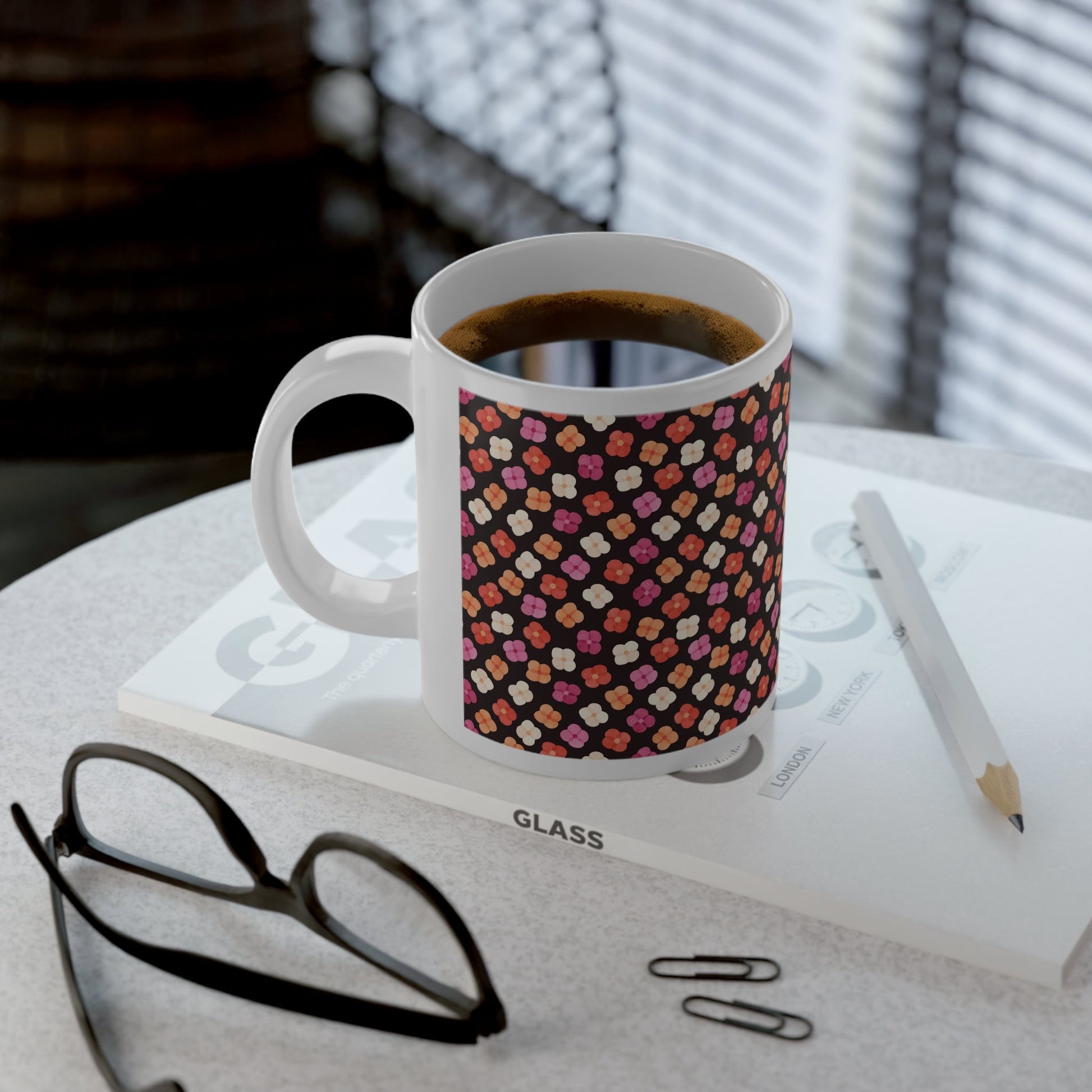 Lesbian Floral Mega Mug - 20oz Ceramic Coffee Cup - Mug - The Lucky Wombat