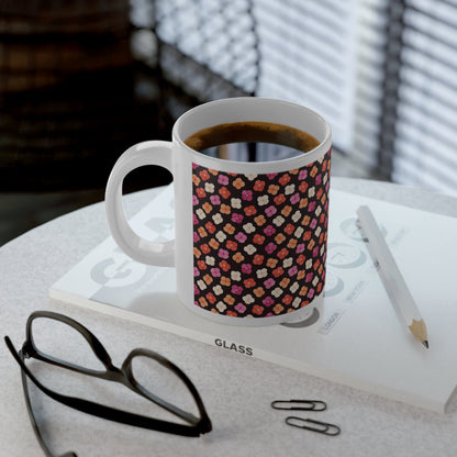 Lesbian Floral Mega Mug - 20oz Ceramic Coffee Cup - Mug - The Lucky Wombat