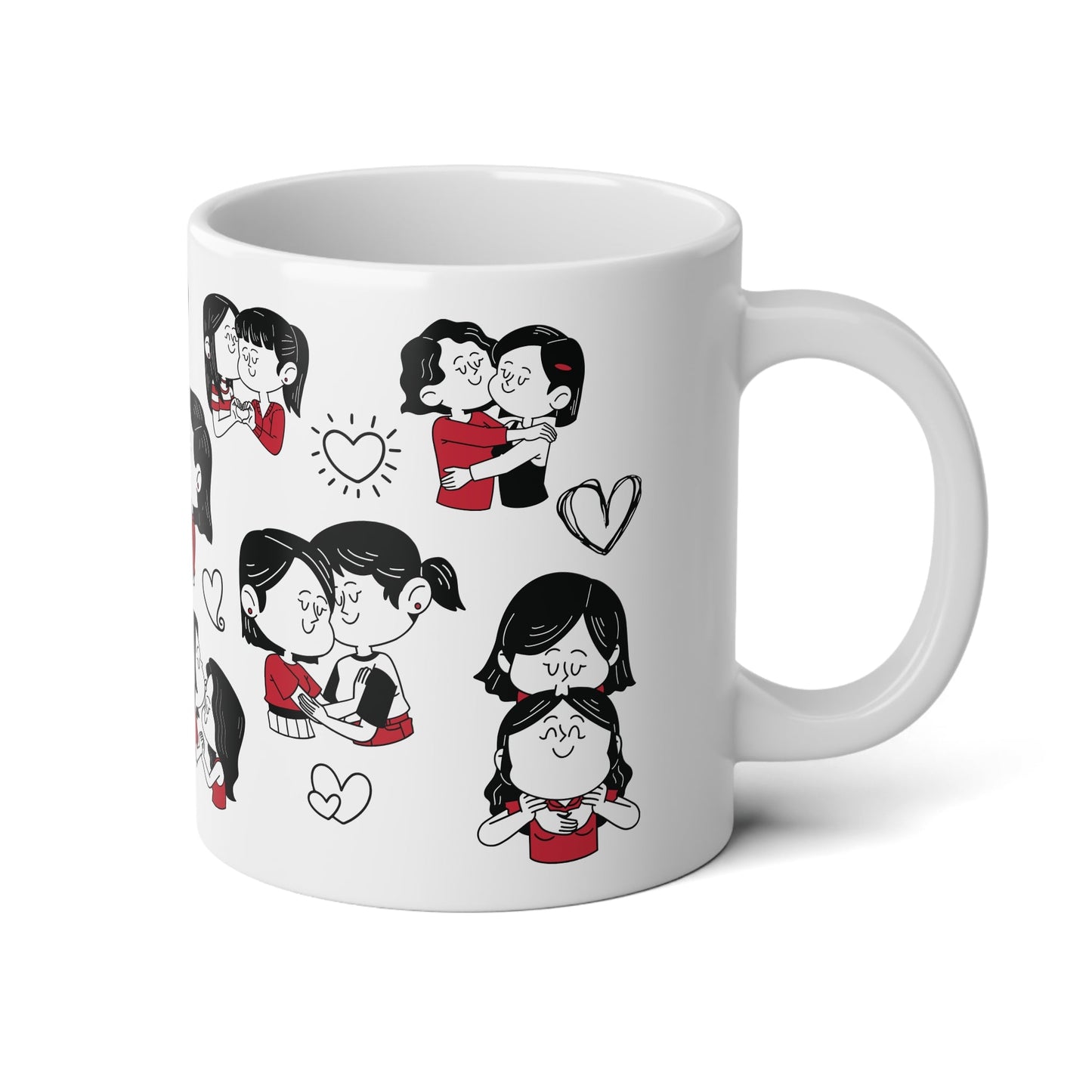 Lesbian Valentine Mega Mug - Mug - The Lucky Wombat