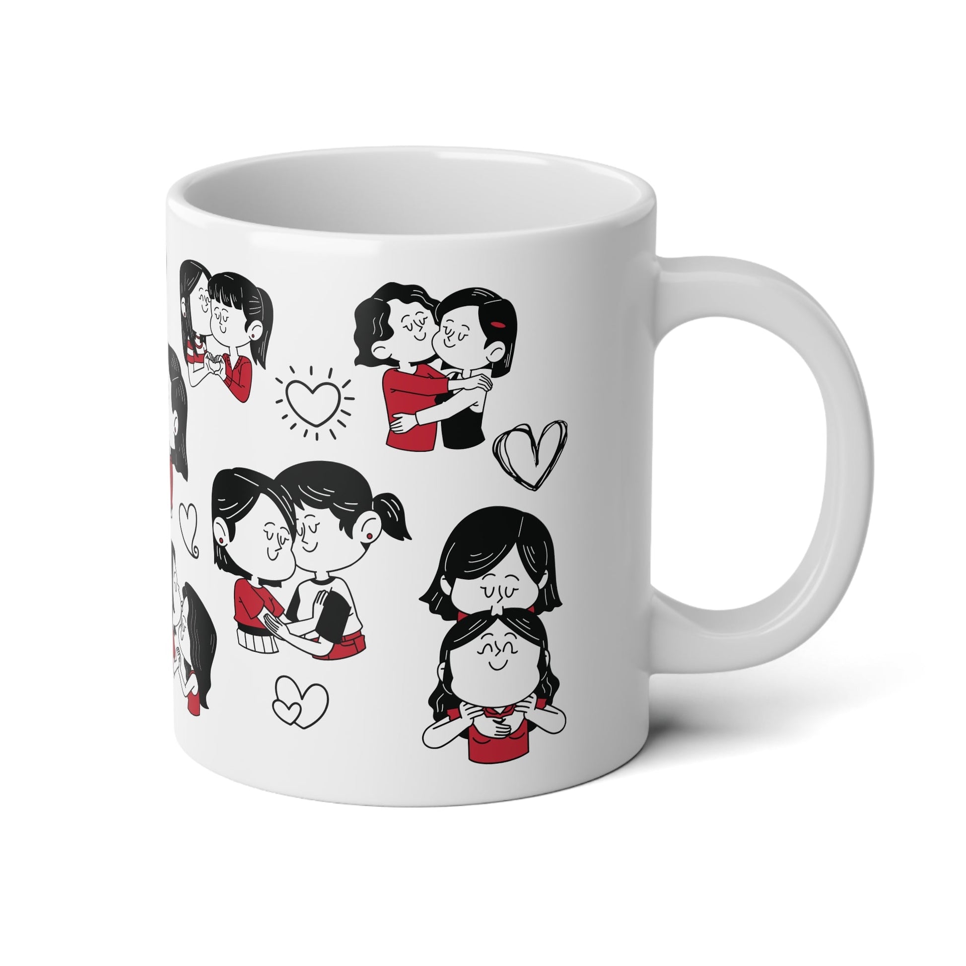 Lesbian Valentine Mega Mug - Mug - The Lucky Wombat