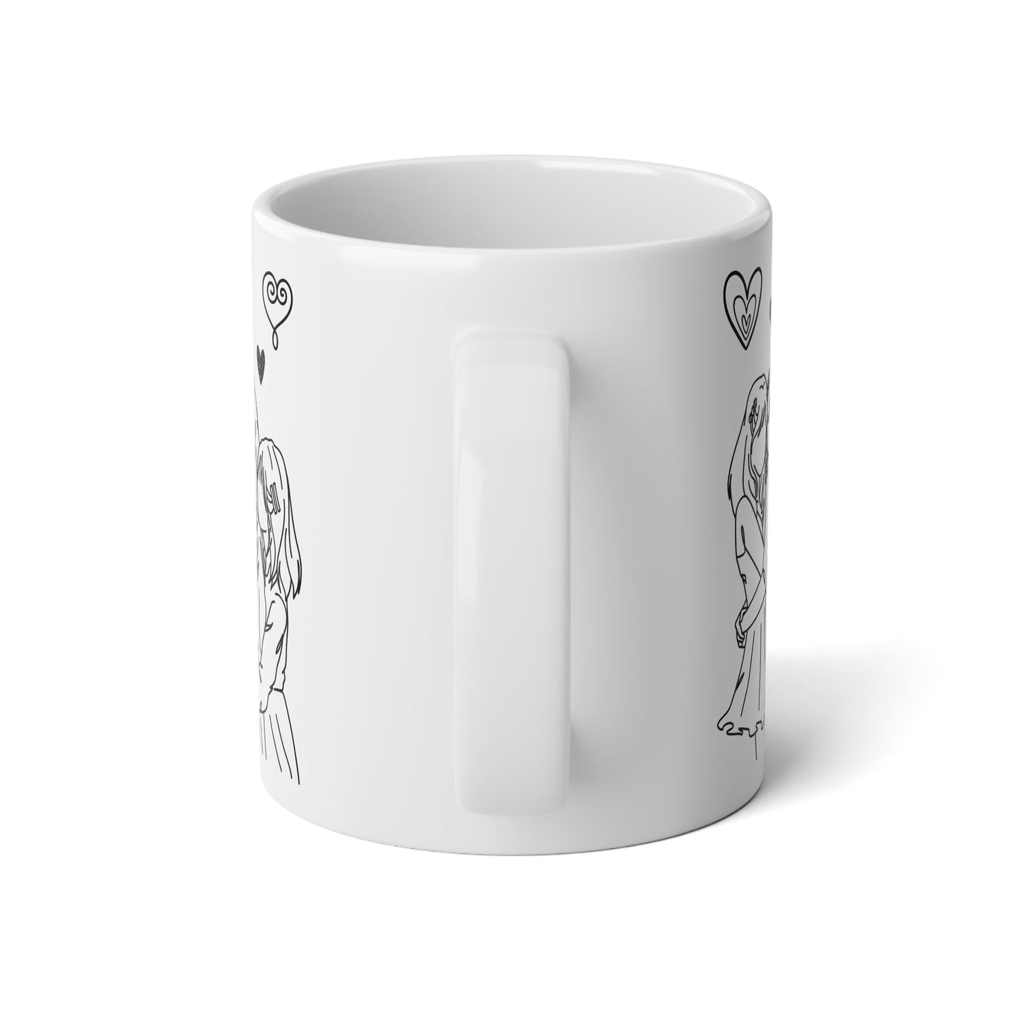 Love and Connection - Lesbian Couples Line Art Mug, 20oz - Mug - The Lucky Wombat